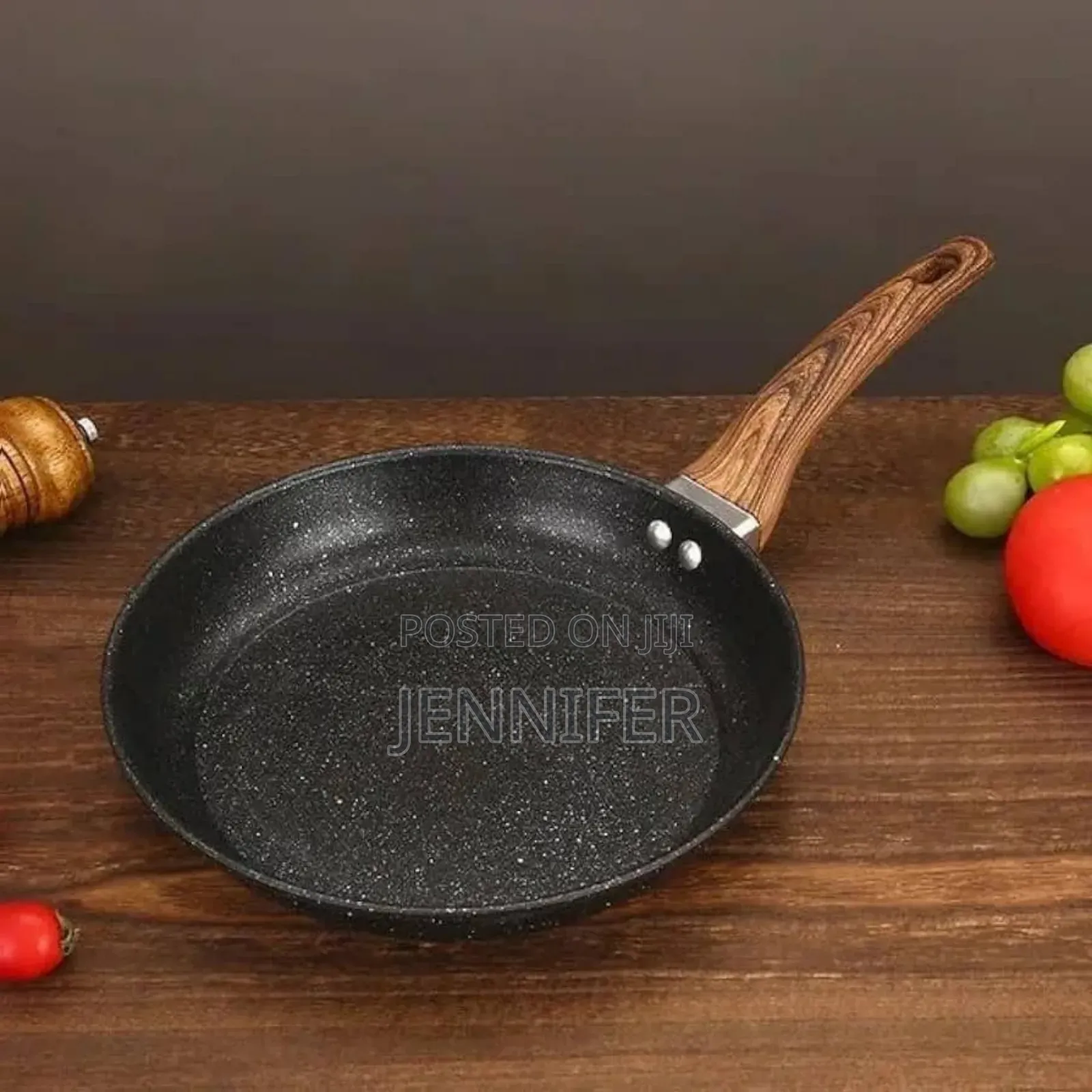 26cm Granite Eco Friendly Frying Pan With Wood Handle