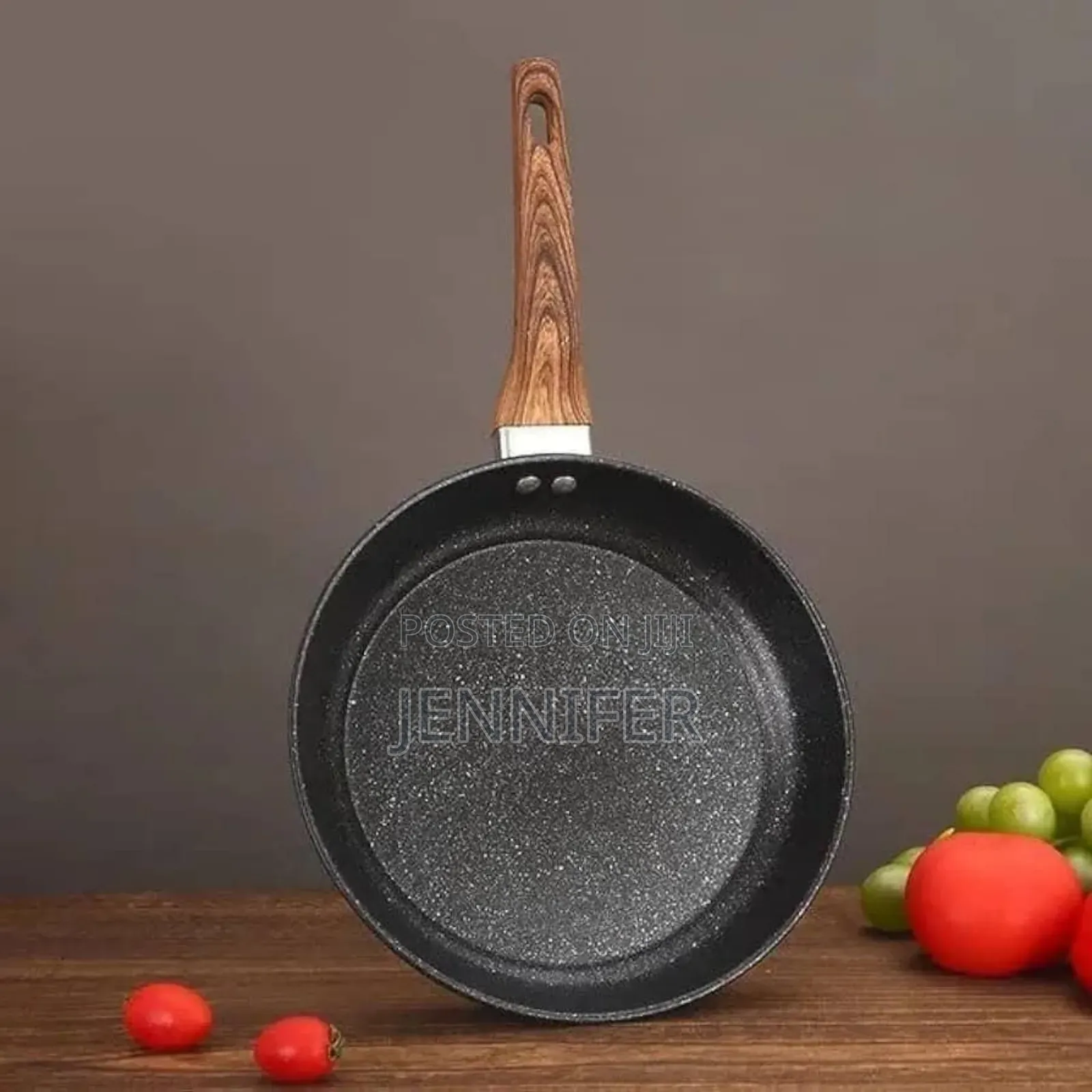 26cm Granite Eco Friendly Frying Pan With Wood Handle