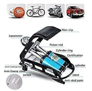 Portable Double-cylinder Foot Bicycle Pump