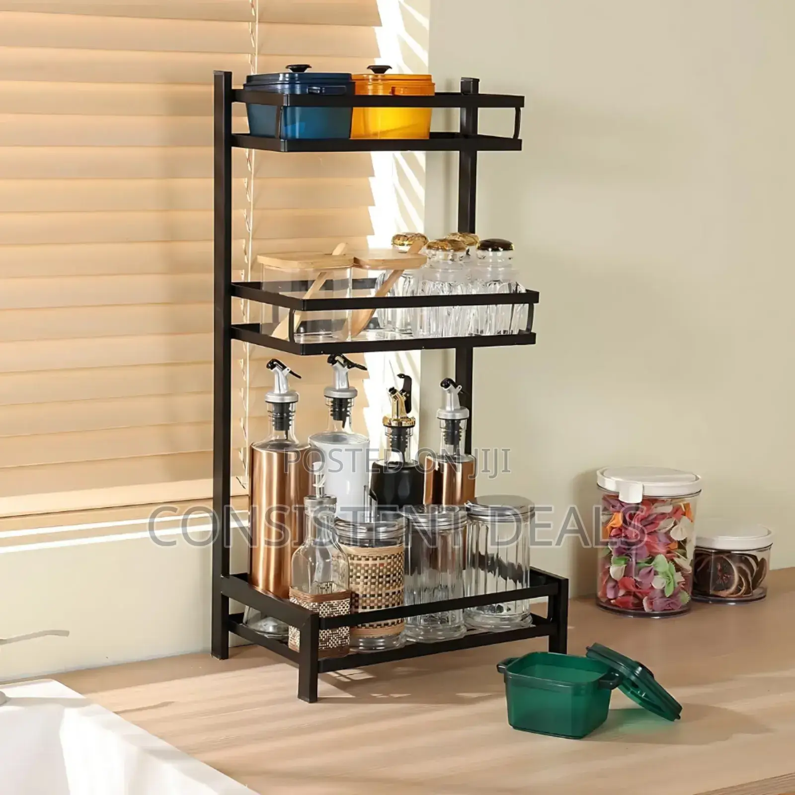 3 Later Countertop Kitchen Spice Rack