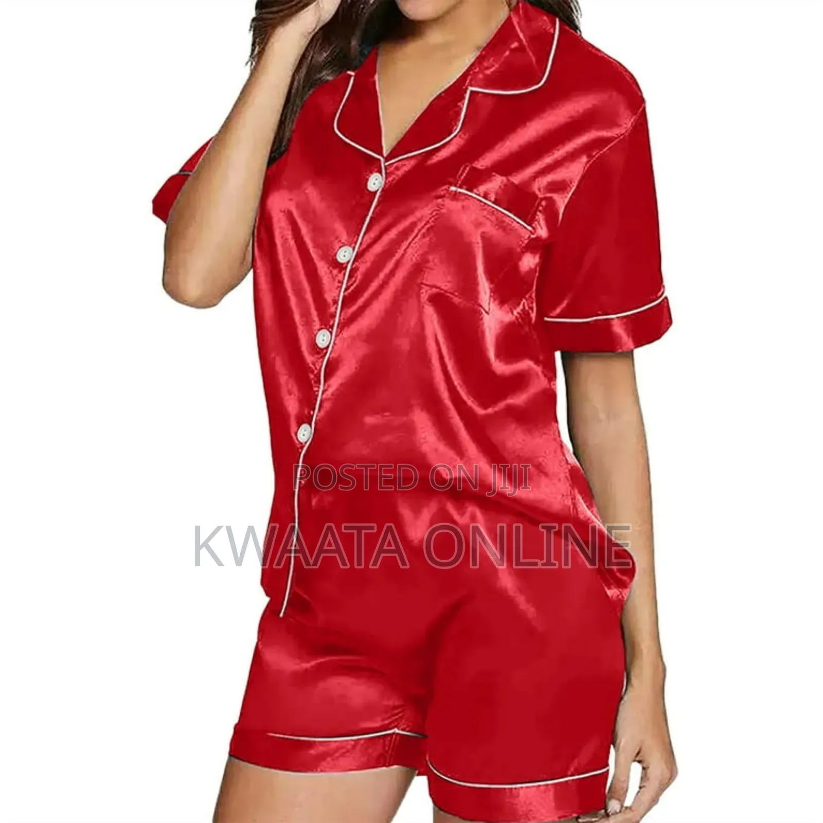 Satin Pajama Sets For Women, Silk Short Sleeves