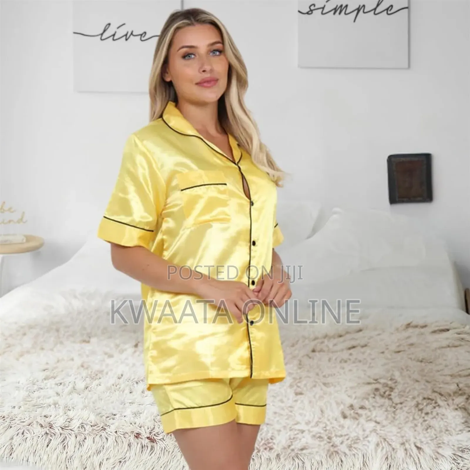 Satin Pajama Sets For Women, Silk Short Sleeves
