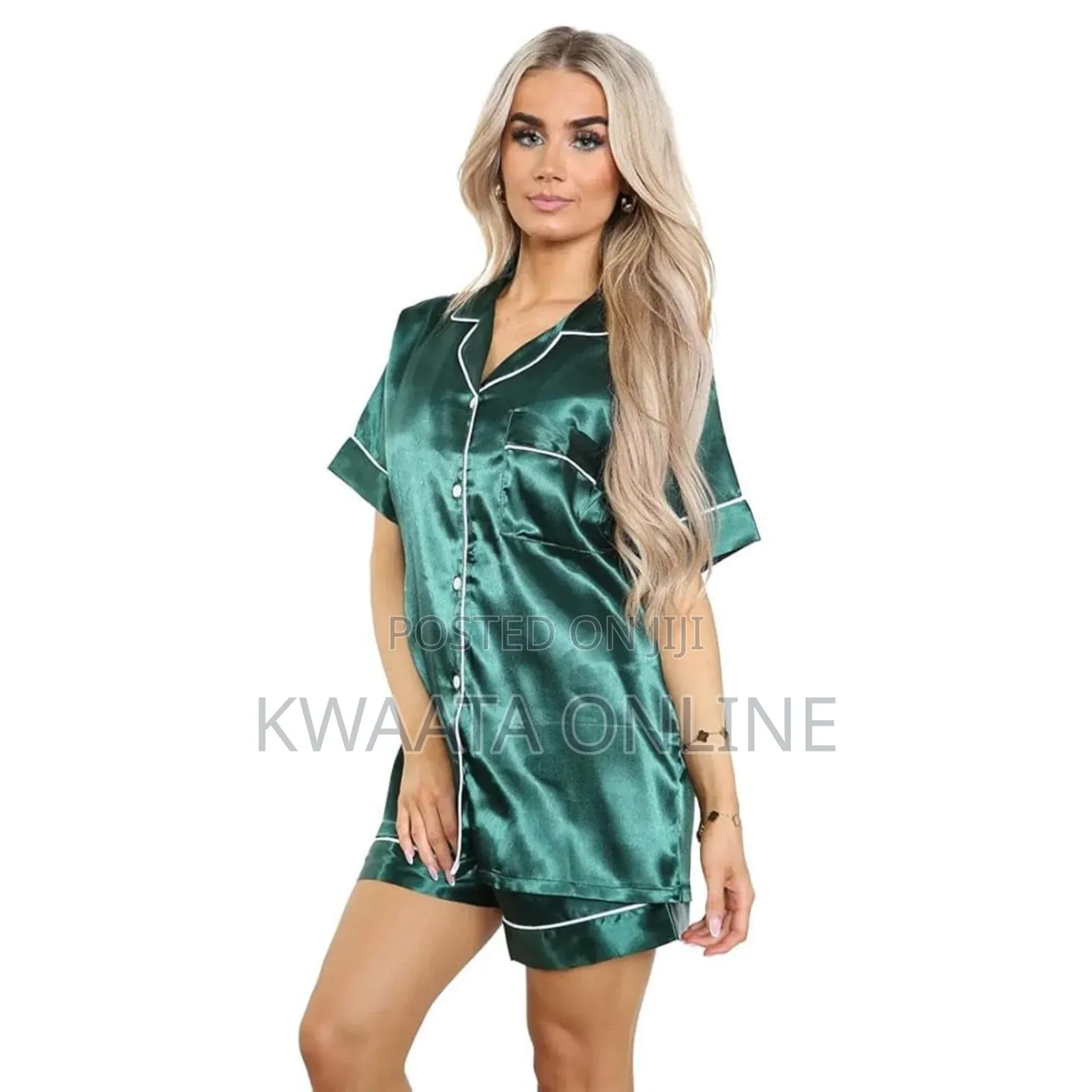 Satin Pajama Sets For Women, Silk Short Sleeves
