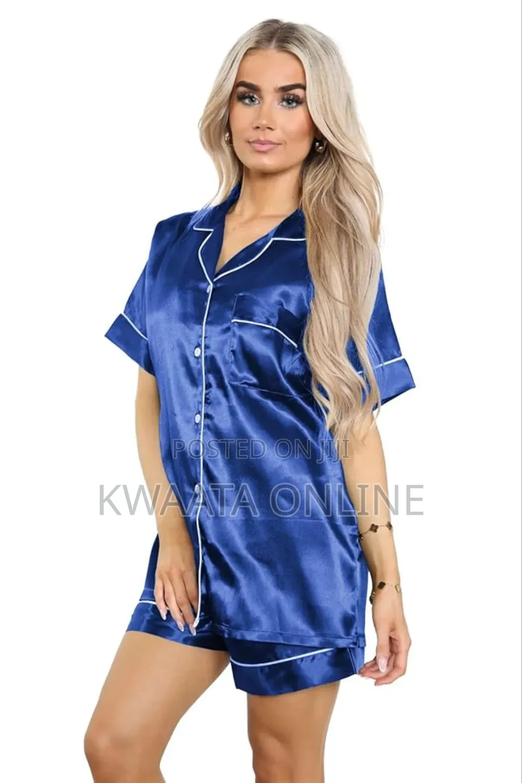 Satin Pajama Sets For Women, Silk Short Sleeves