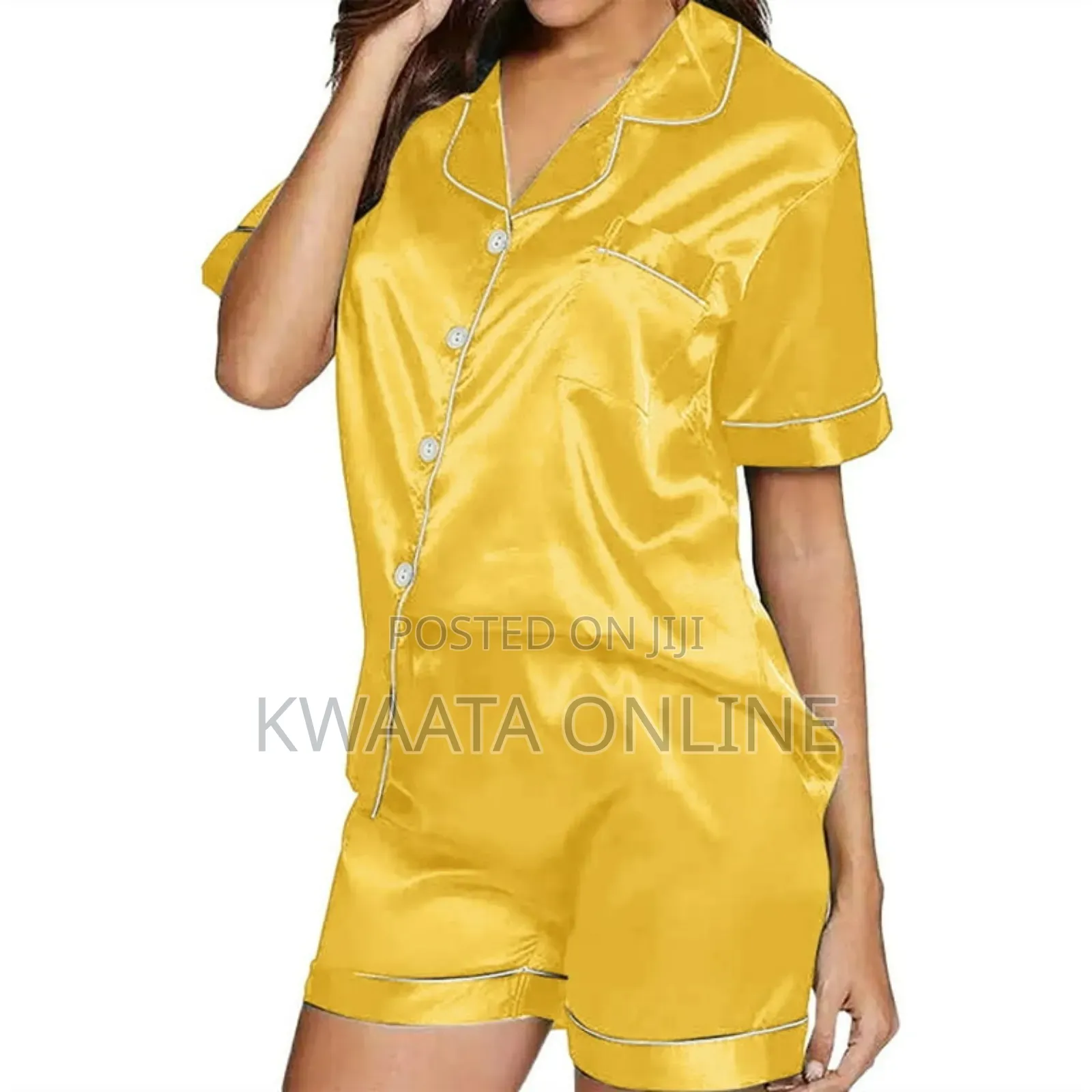 Satin Pajama Sets For Women, Silk Short Sleeves