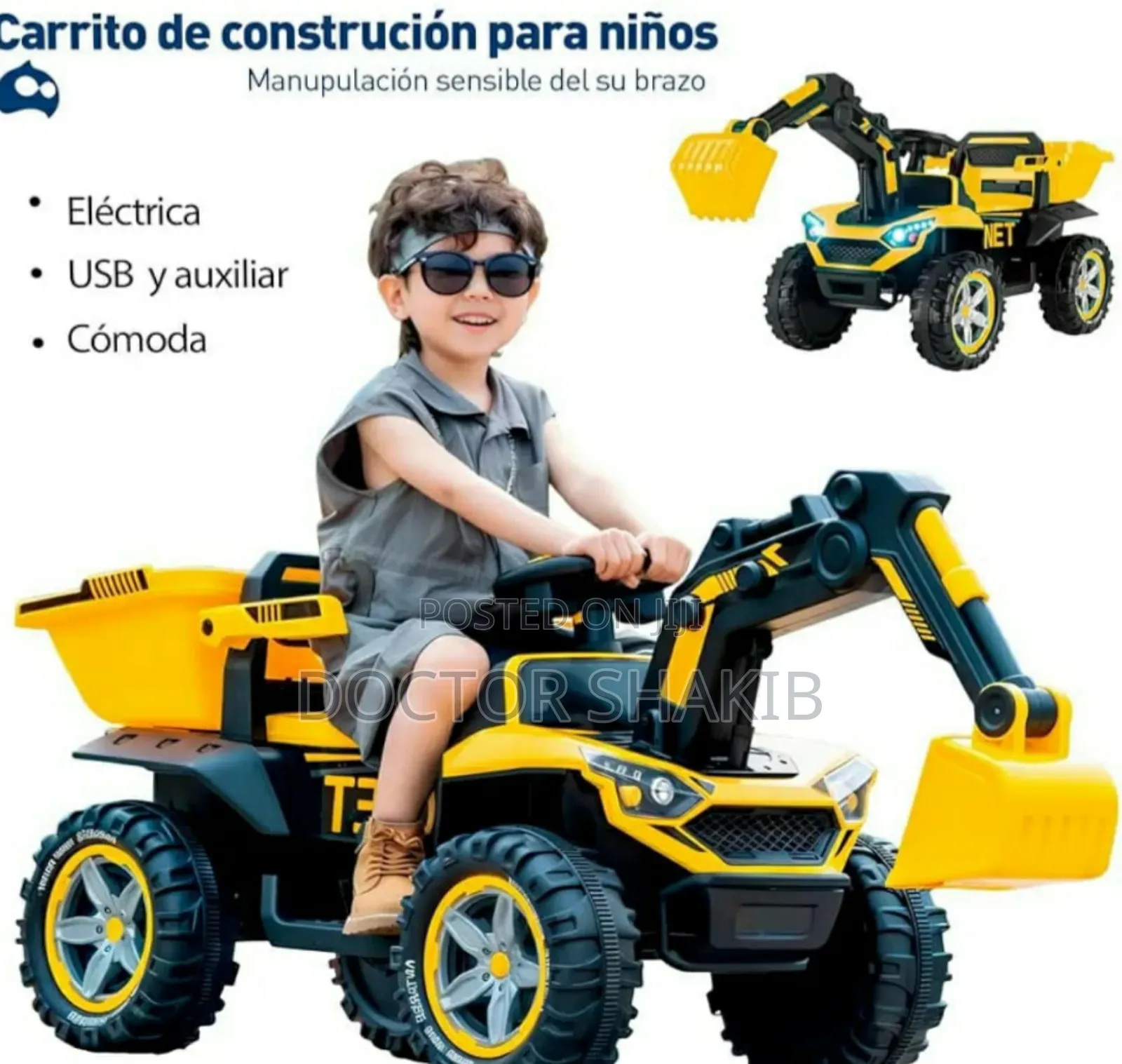 New Kids' Electric Ride-on Excavator or Construction Vehicle