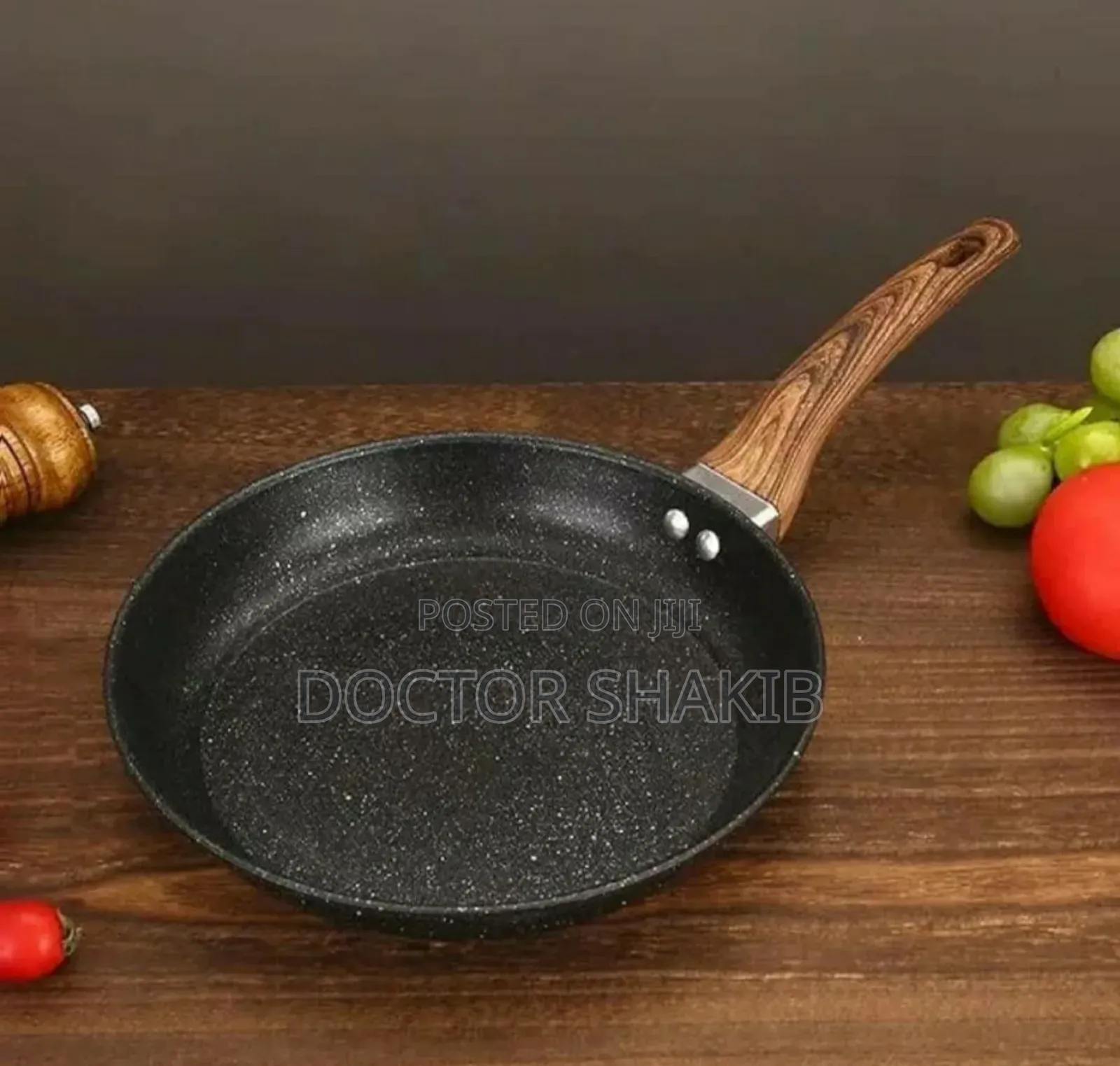 New 26cm Granite Eco Friendly Frying Pan With Wood Handle