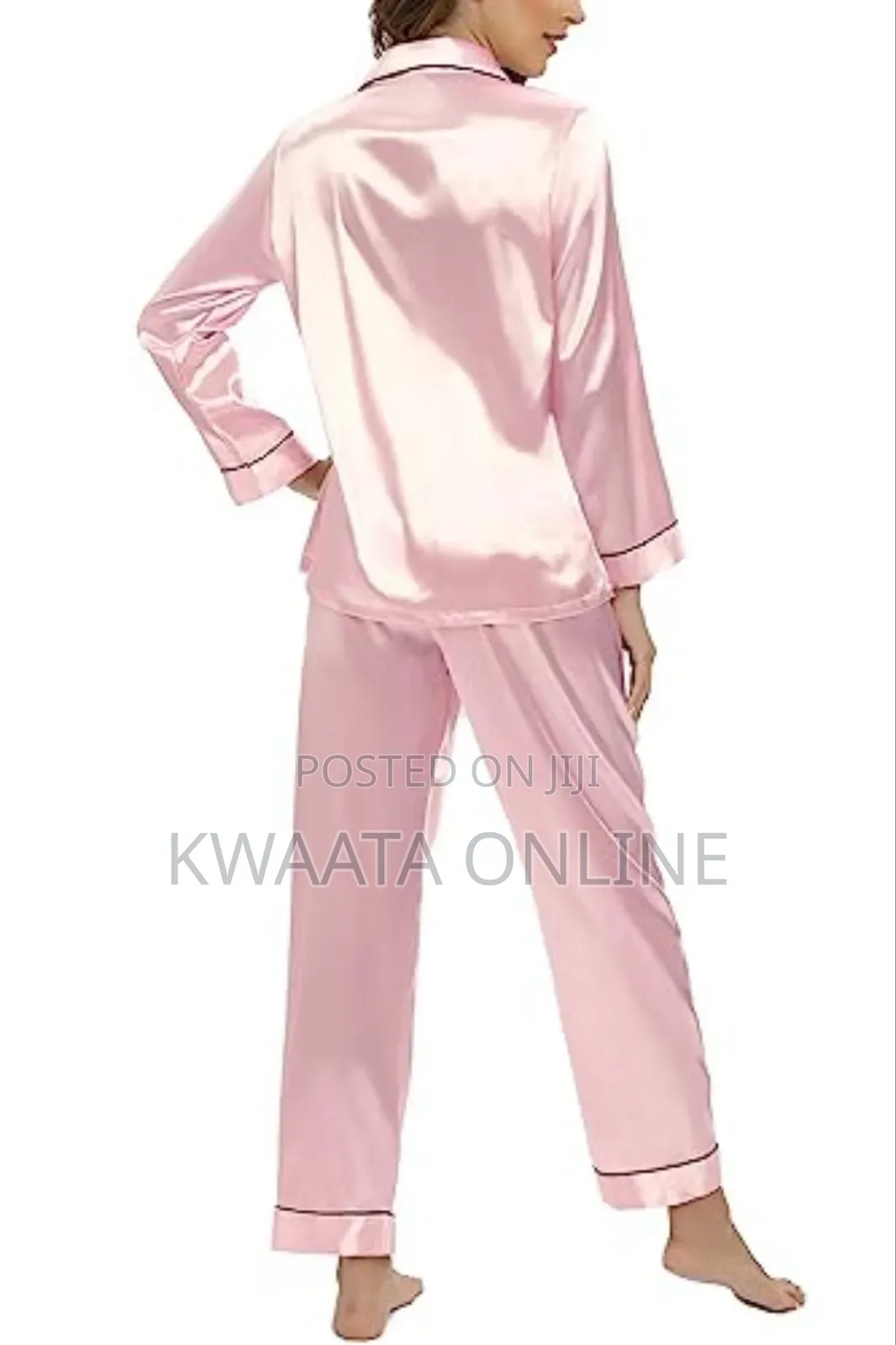 2 Pc Women's Silk Satin Pajamas Set Long Sleeve Sleepwear