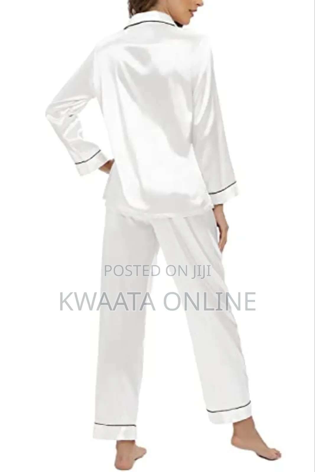 2 Pc Women's Silk Satin Pajamas Set Long Sleeve Sleepwear