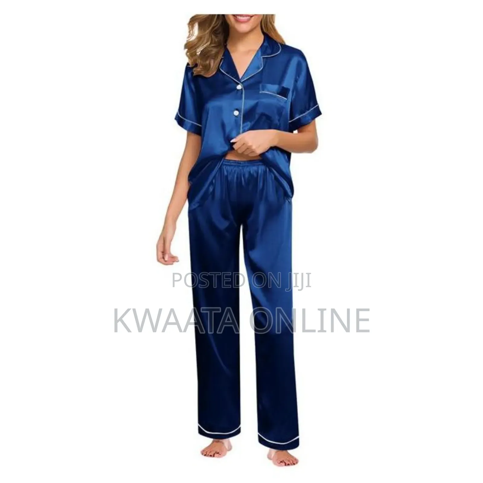 2pc Women Satin Silk Pajamas, Short Sleeve Loungewear