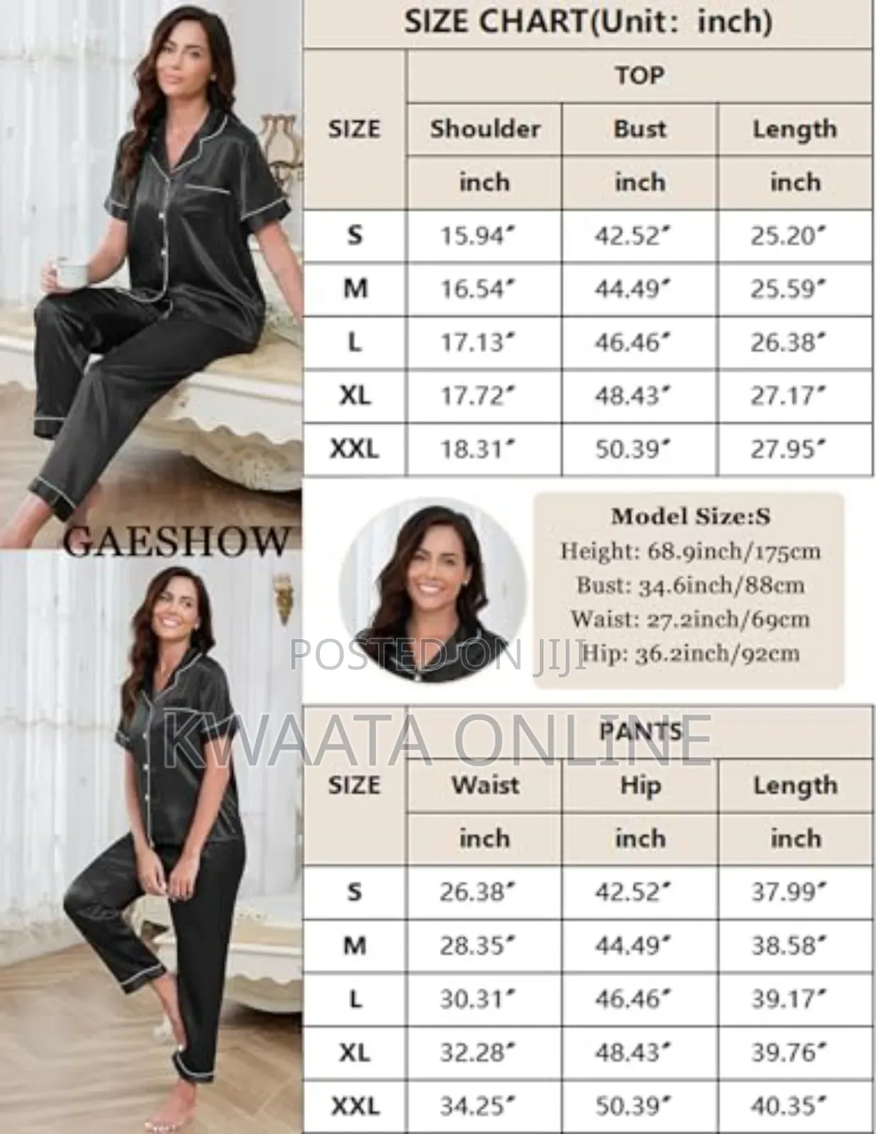 2pc Women Satin Silk Pajamas, Short Sleeve Loungewear