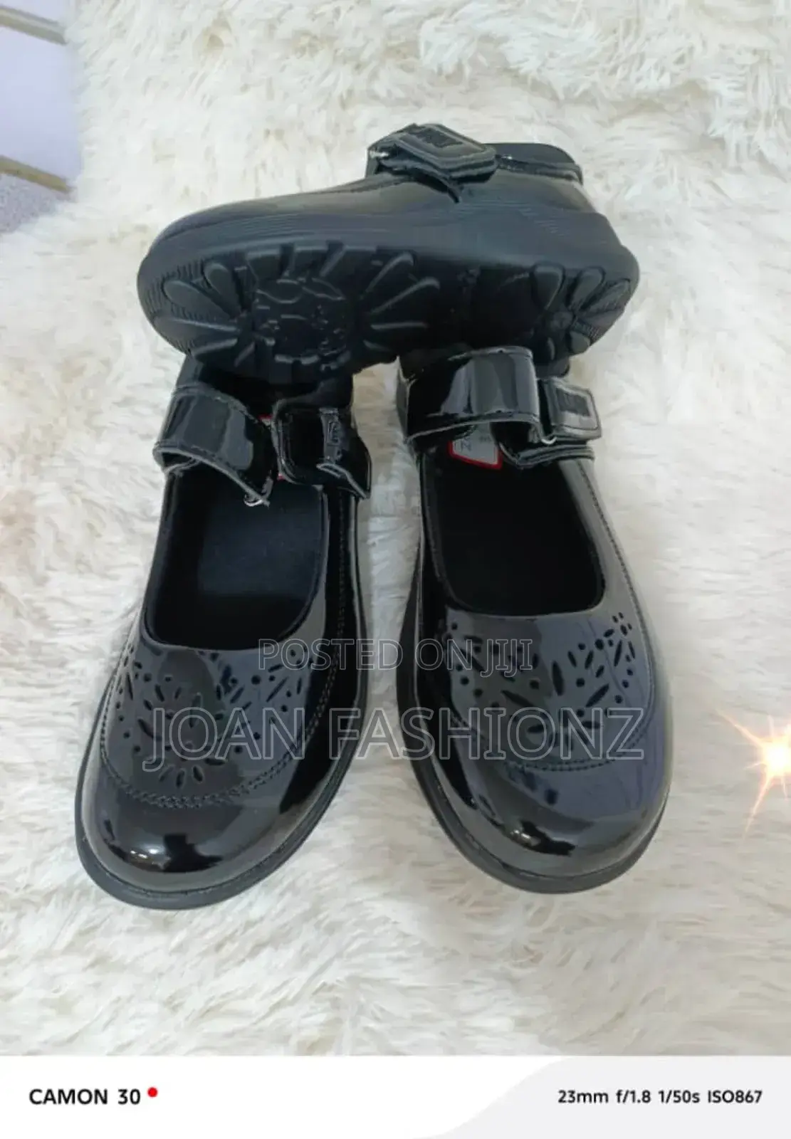 Girls High Class School Shoes-Black