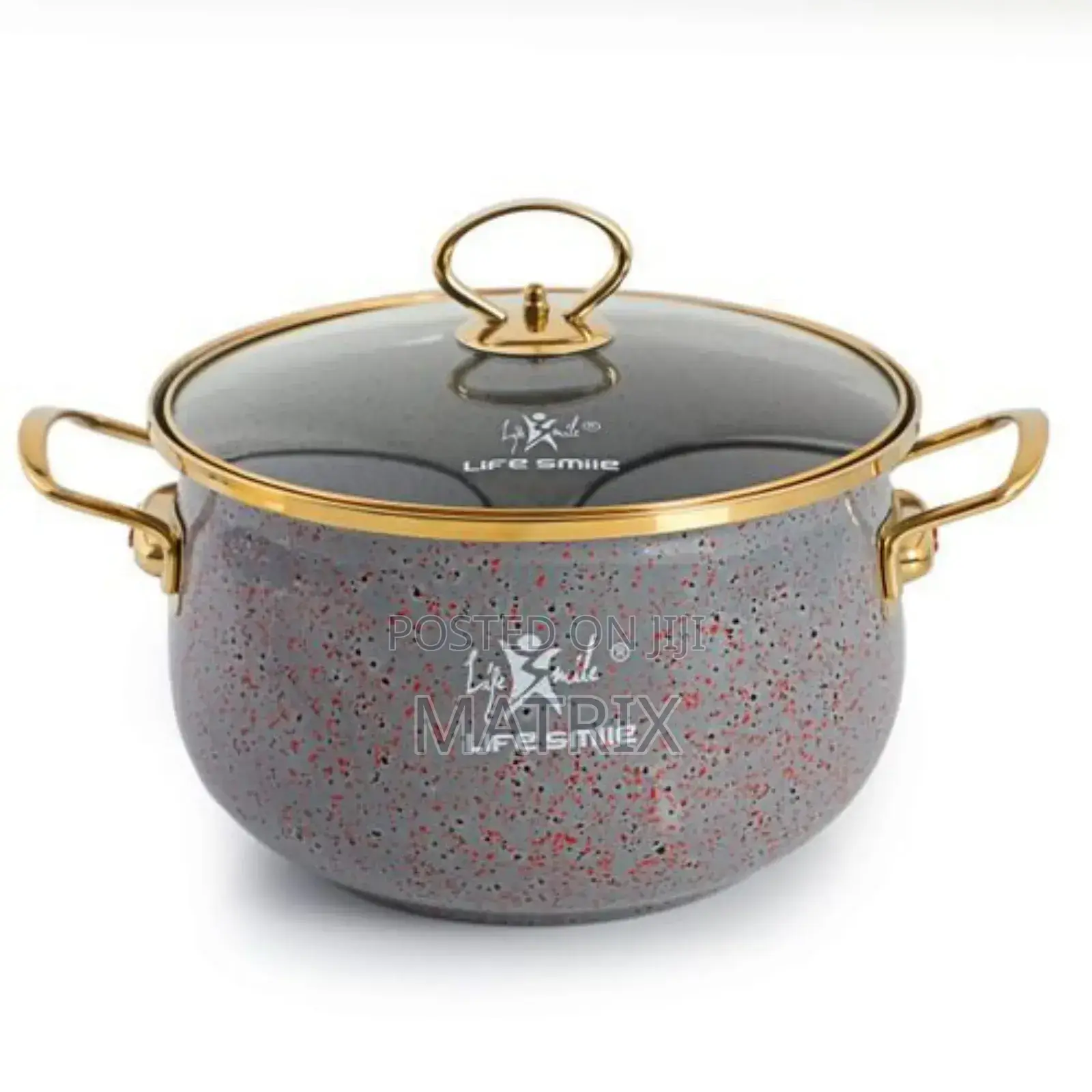 Life Smile 10 Pieces of Granite Non-Stick Enamel Saucepans