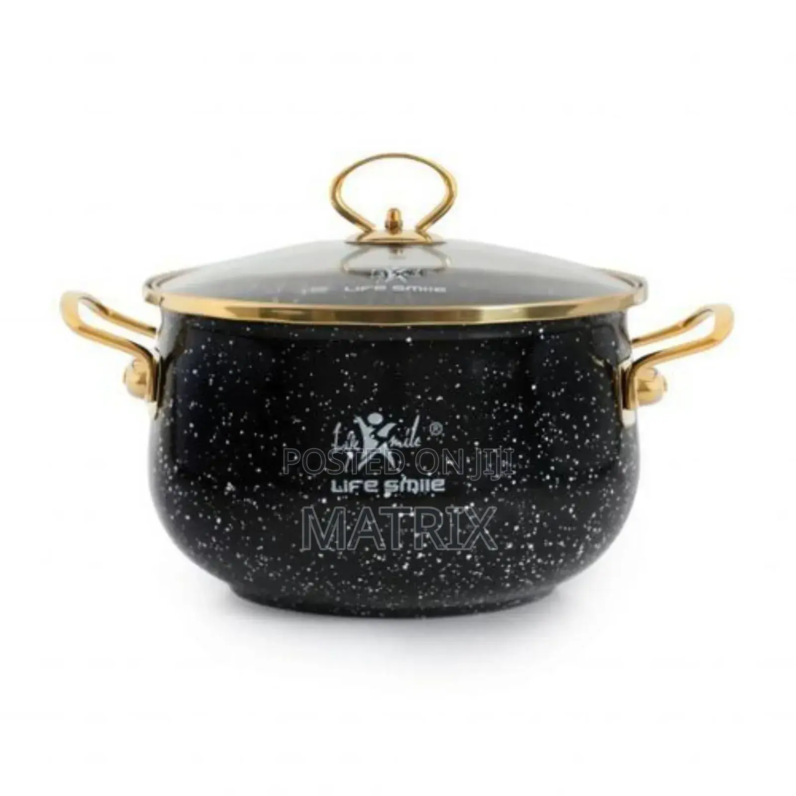 Life Smile 10 Pieces of Granite Non-Stick Enamel Saucepans