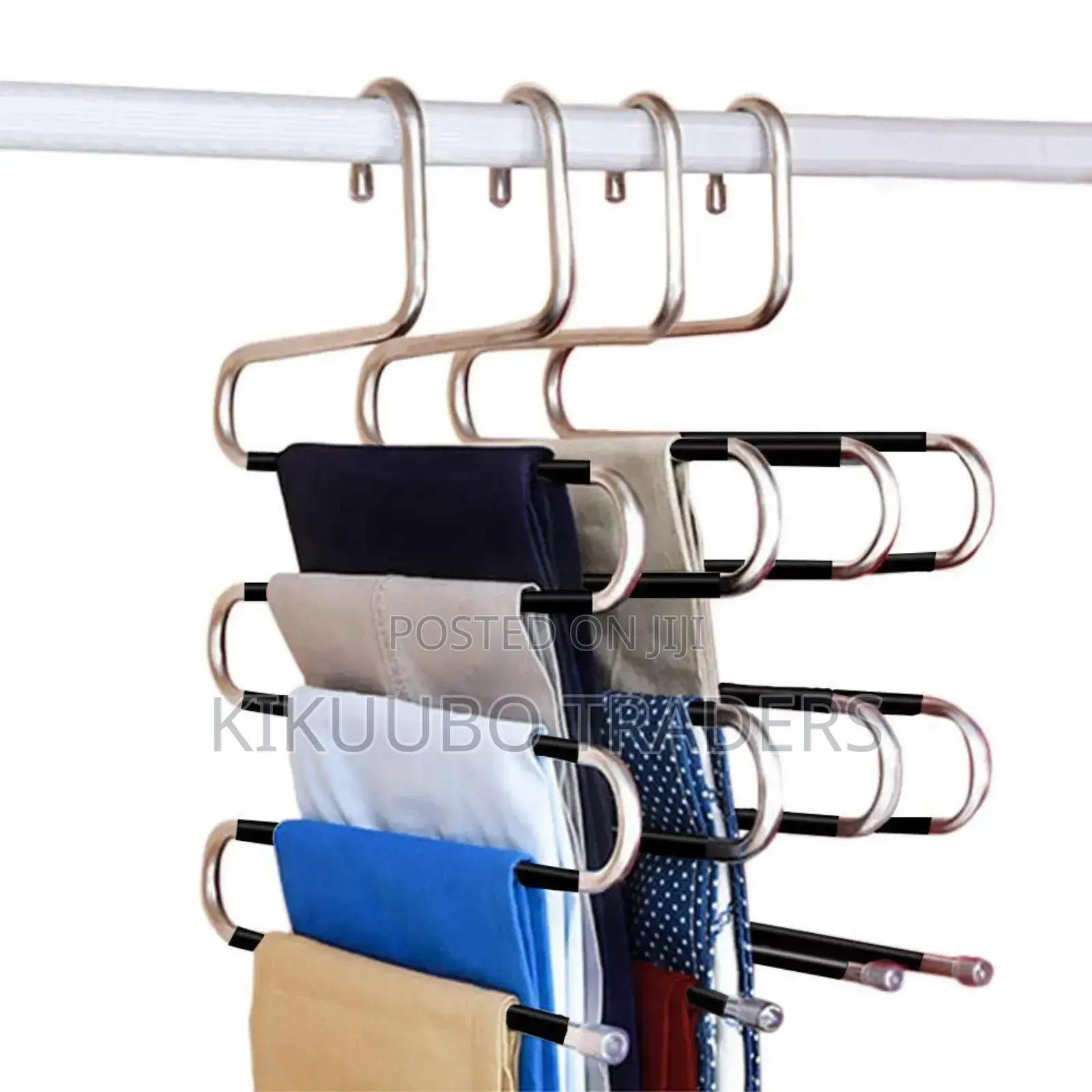 (1pc) 5 Later Stainless Steel Trouser Hanger