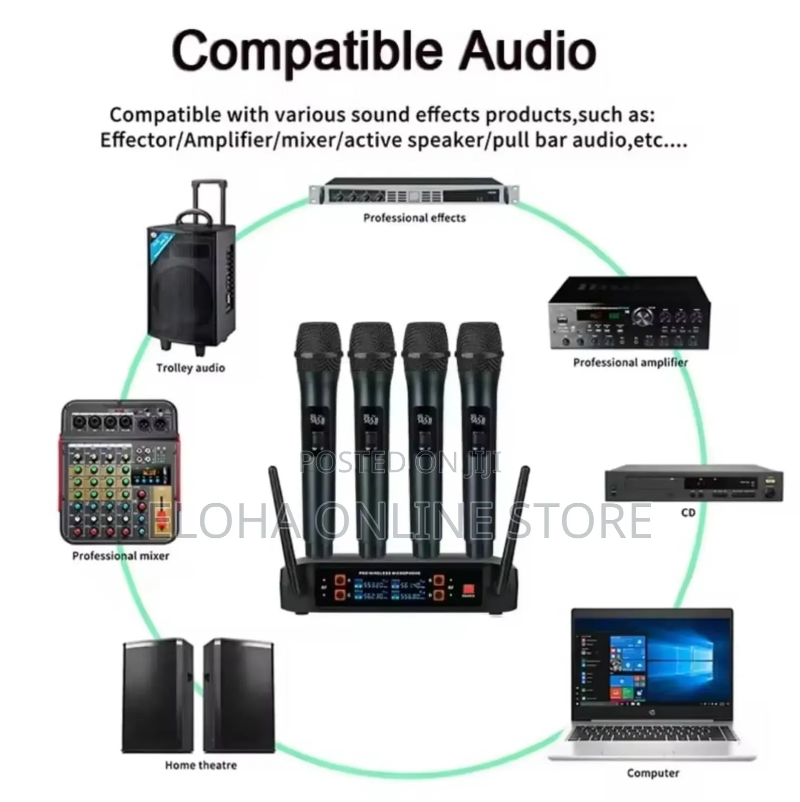 4 Piece Wireless Vocal Microphone Set
