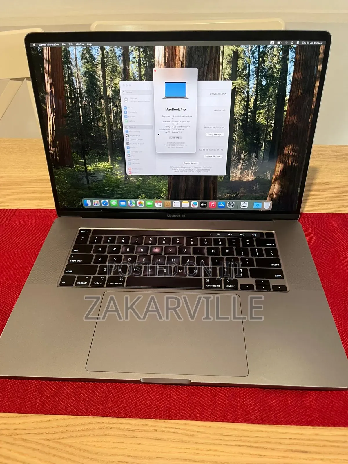 Laptop Apple MacBook Pro 2019 16GB Intel Core i9 SSD 1T