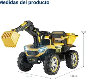 Kids' Electric Ride-on Excavator or Construction Vehicle