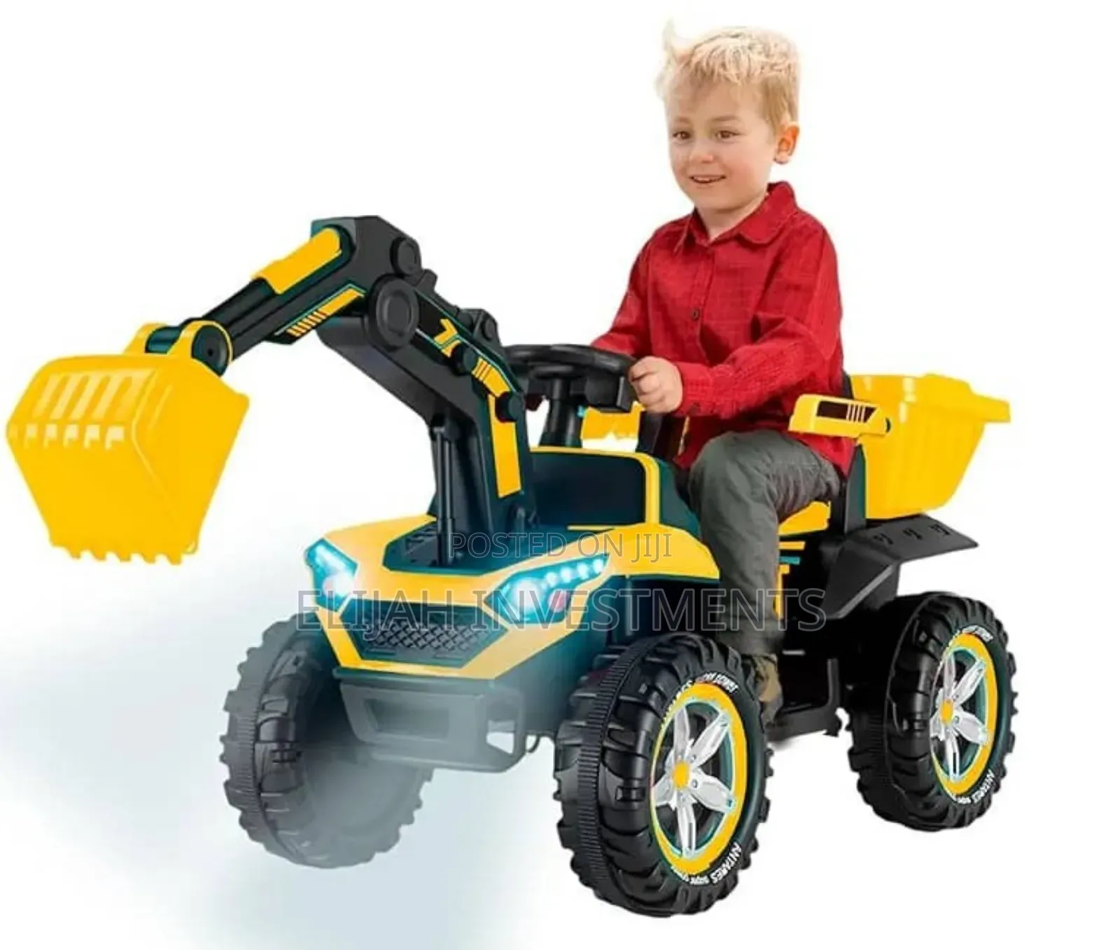 Kids' Electric Ride-on Excavator or Construction Vehicle