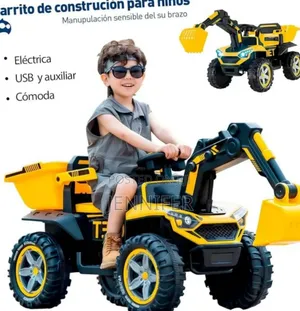 Kids' Electric Ride-on Excavator or Construction Vehicle