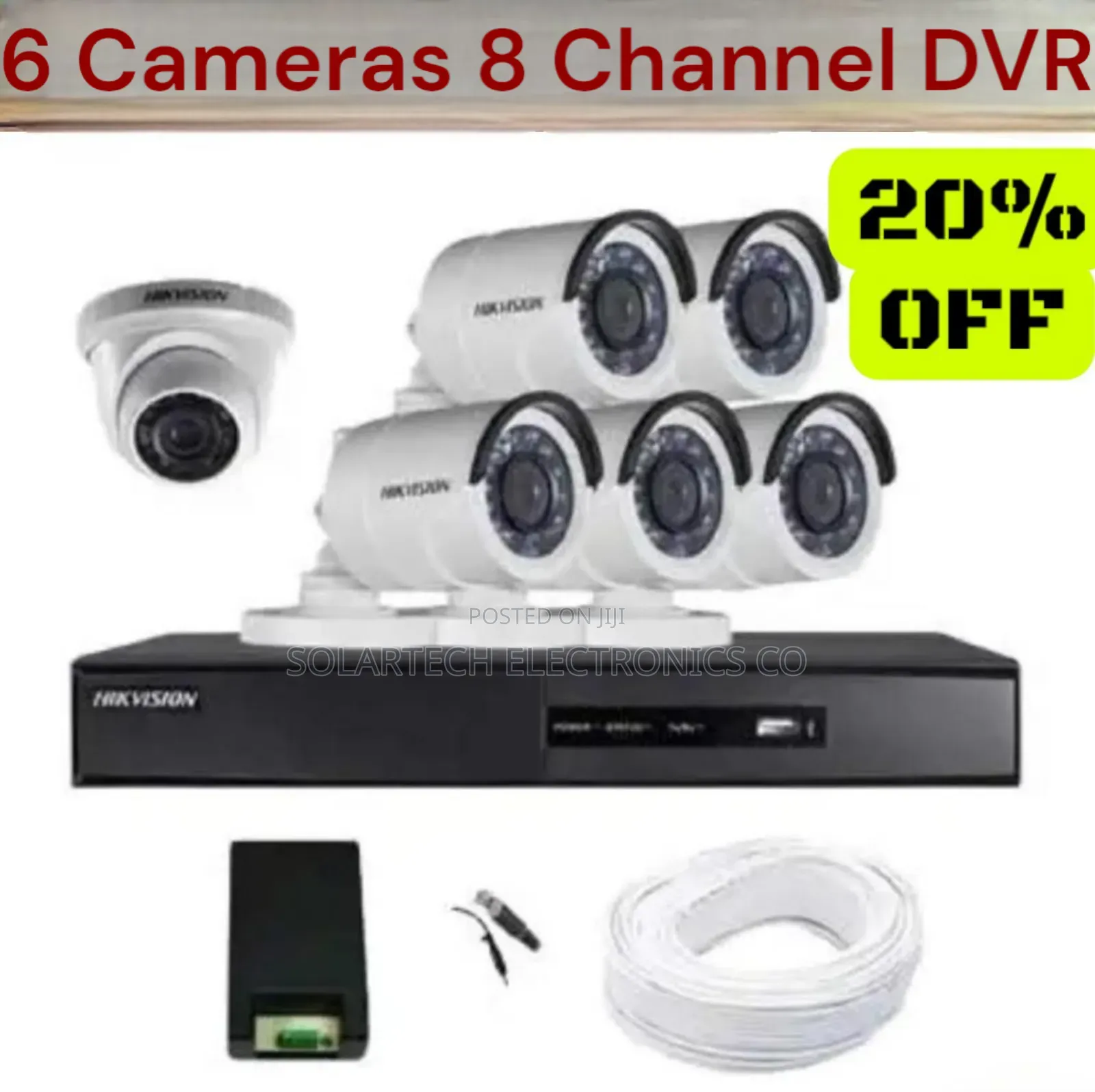 6 Cameras 8 Channel DVR Hik Vision CCTV Camera Kit Noka