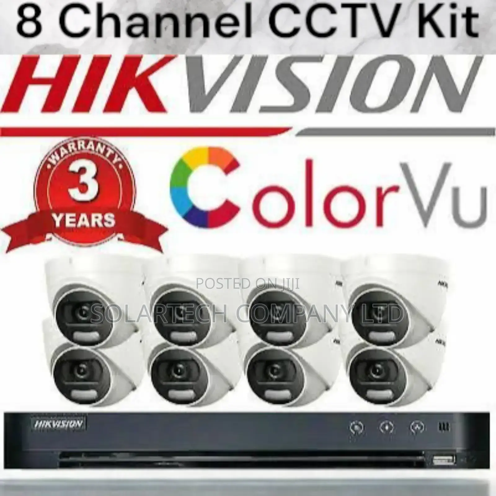 8 Channel Hik Vision CCTV Camera Kit/ Full Color Night Weko