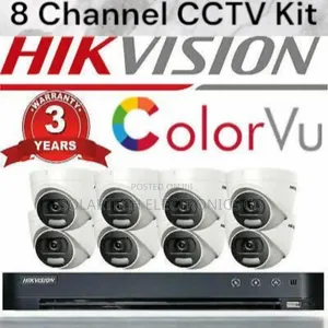 8 Channel Hik Vision CCTV Camera Kit/ Full Color Night Weko