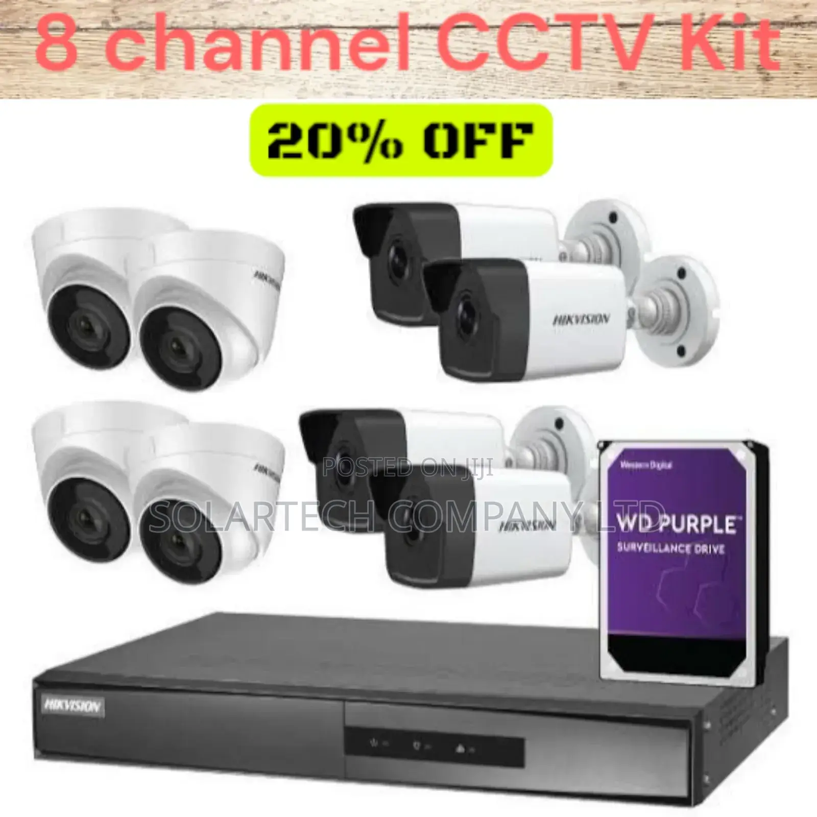 8 Channel Hik Vision CCTV Kit/ Full Color Humq