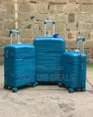 3 Pieces Set Of Waterproof Rubber Travel Suitcases- Vary