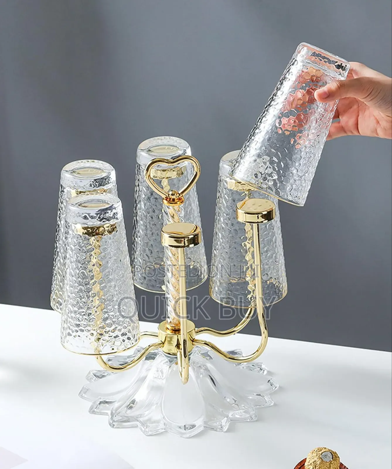 Gold/Silver Upside-Down Glass Holder
