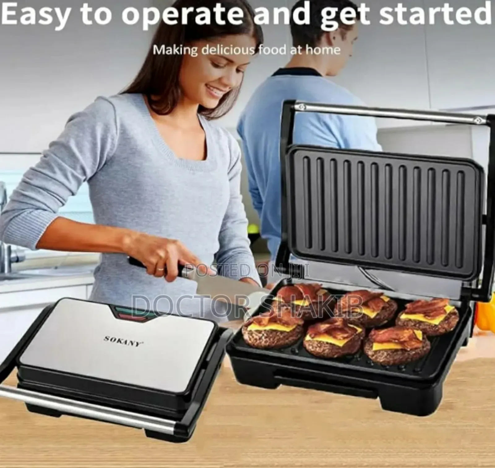 Brand New Sokany Sk-223 750w Electric Panini Press Grill