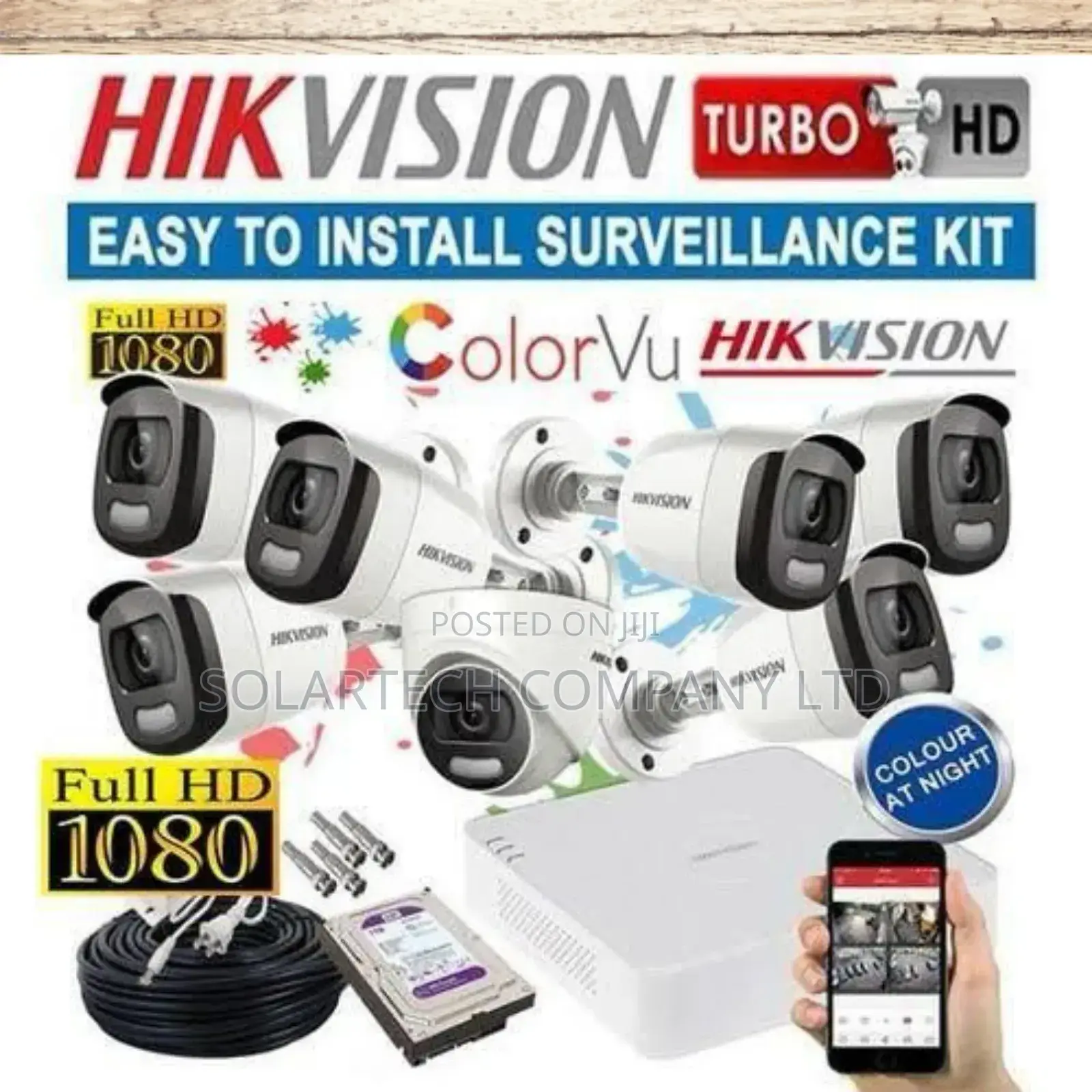 7 Cameras 8 Channel DVR Hik Vision CCTV Camera Kit Wenk
