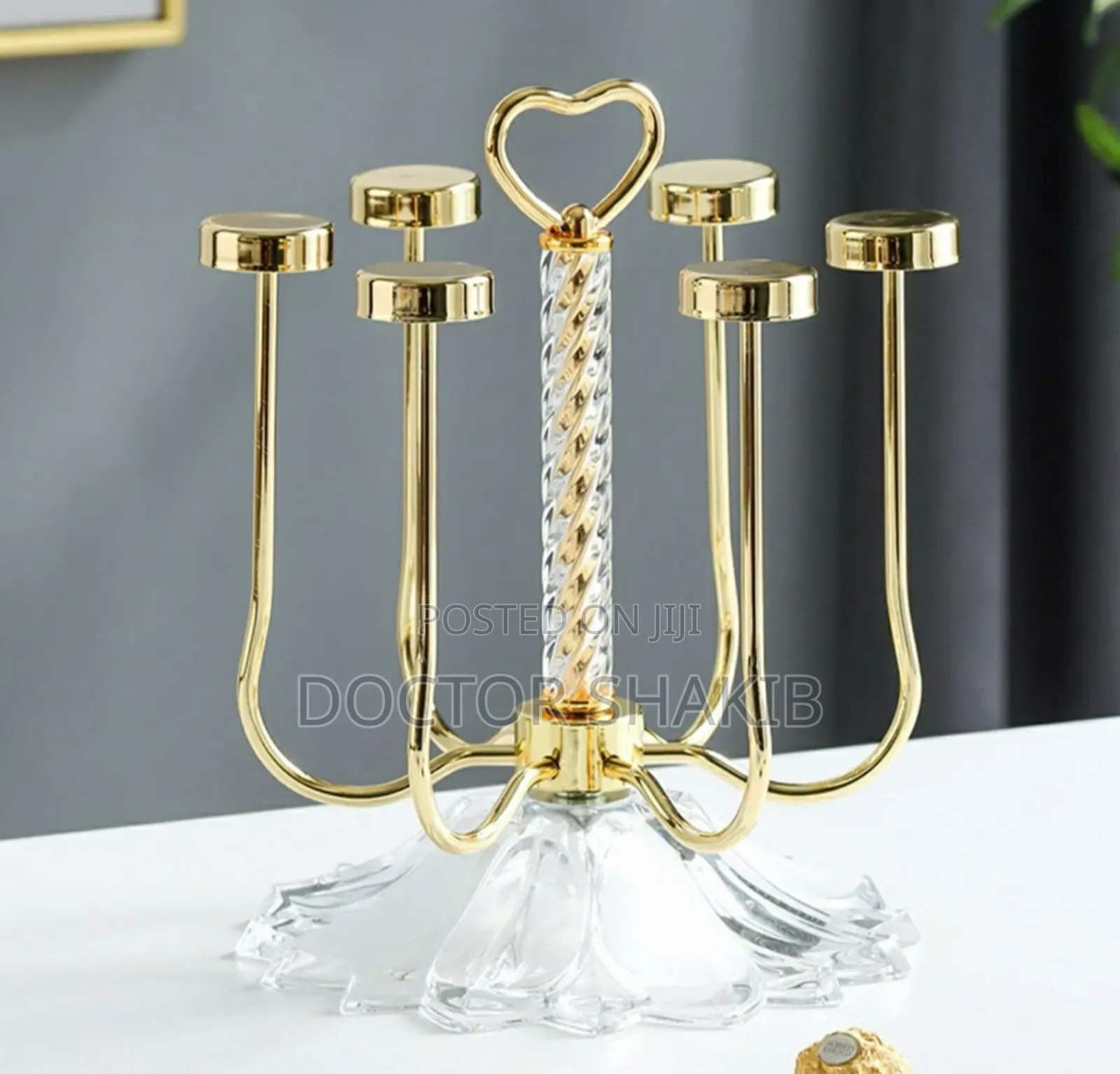 Luxurious Gold/Silver Upside-Down Glass Holder