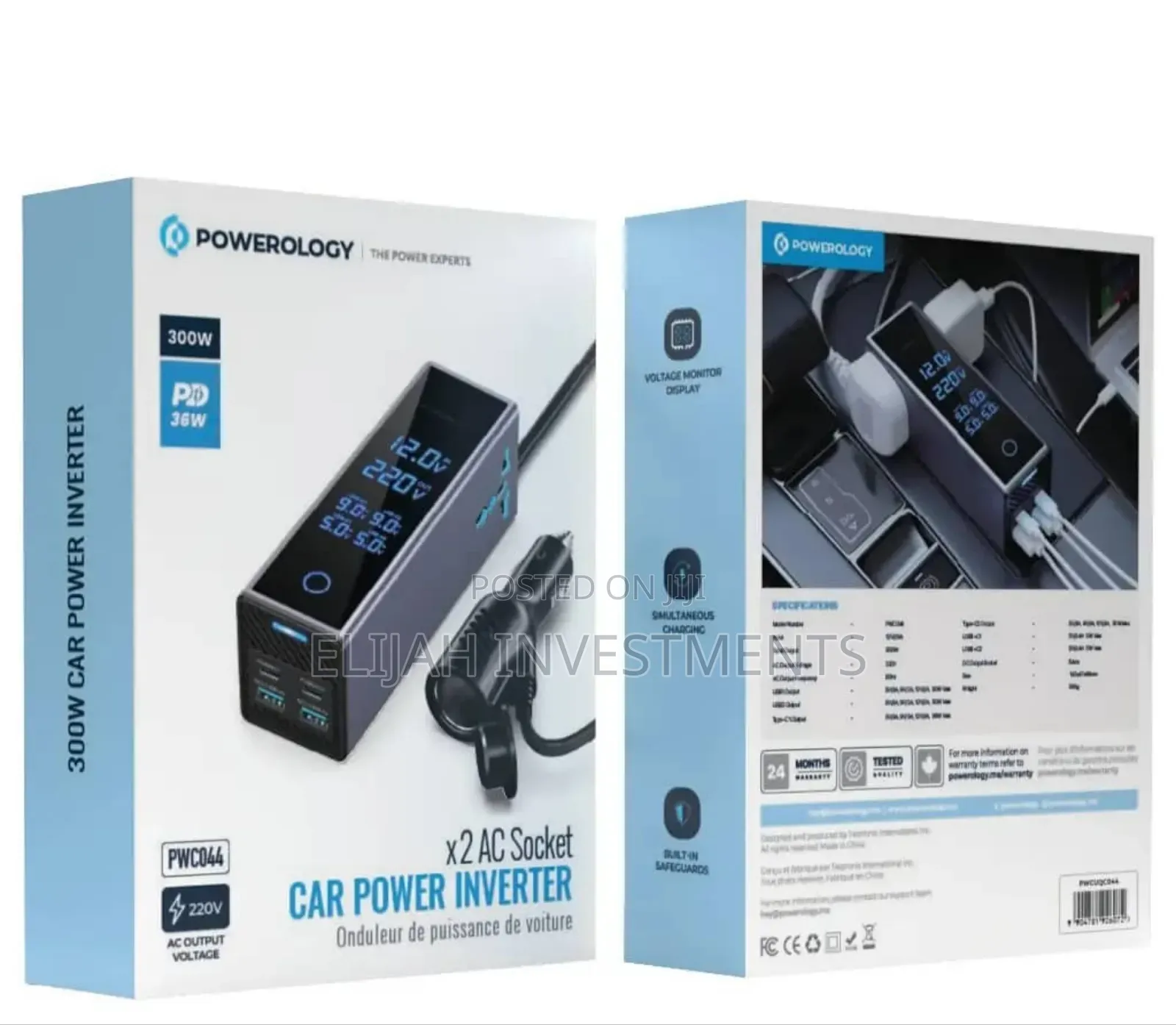 Powerology 2ac Socket Car Power Inverter