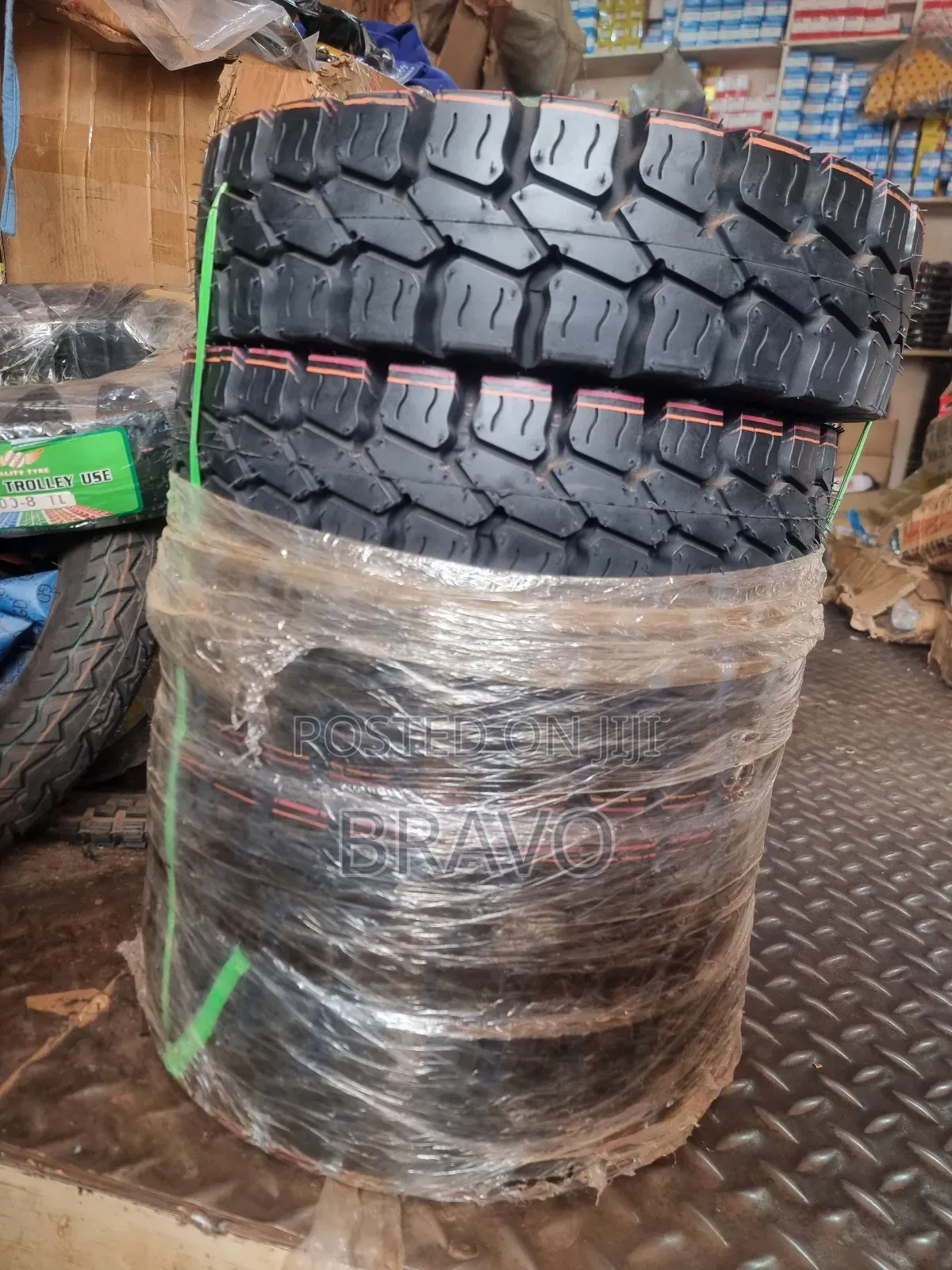 4.00- 8 Nylon Tires.