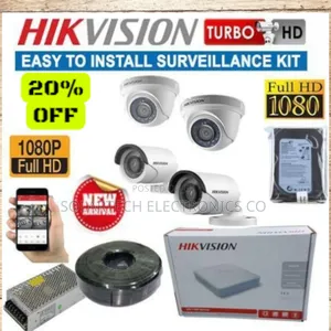 4 Channel Hik Vision CCTV Camera Kit 2mp Cameras Hobk
