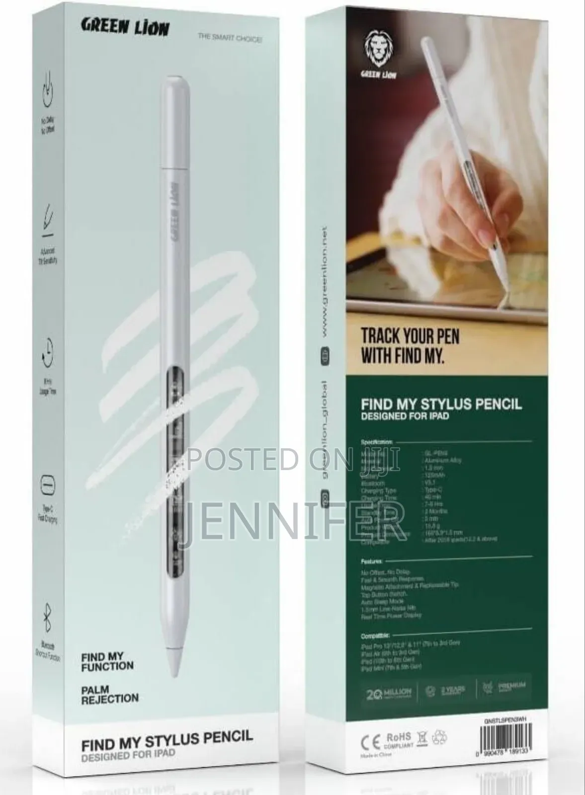 Green Lion Find My Stylus Pencil White