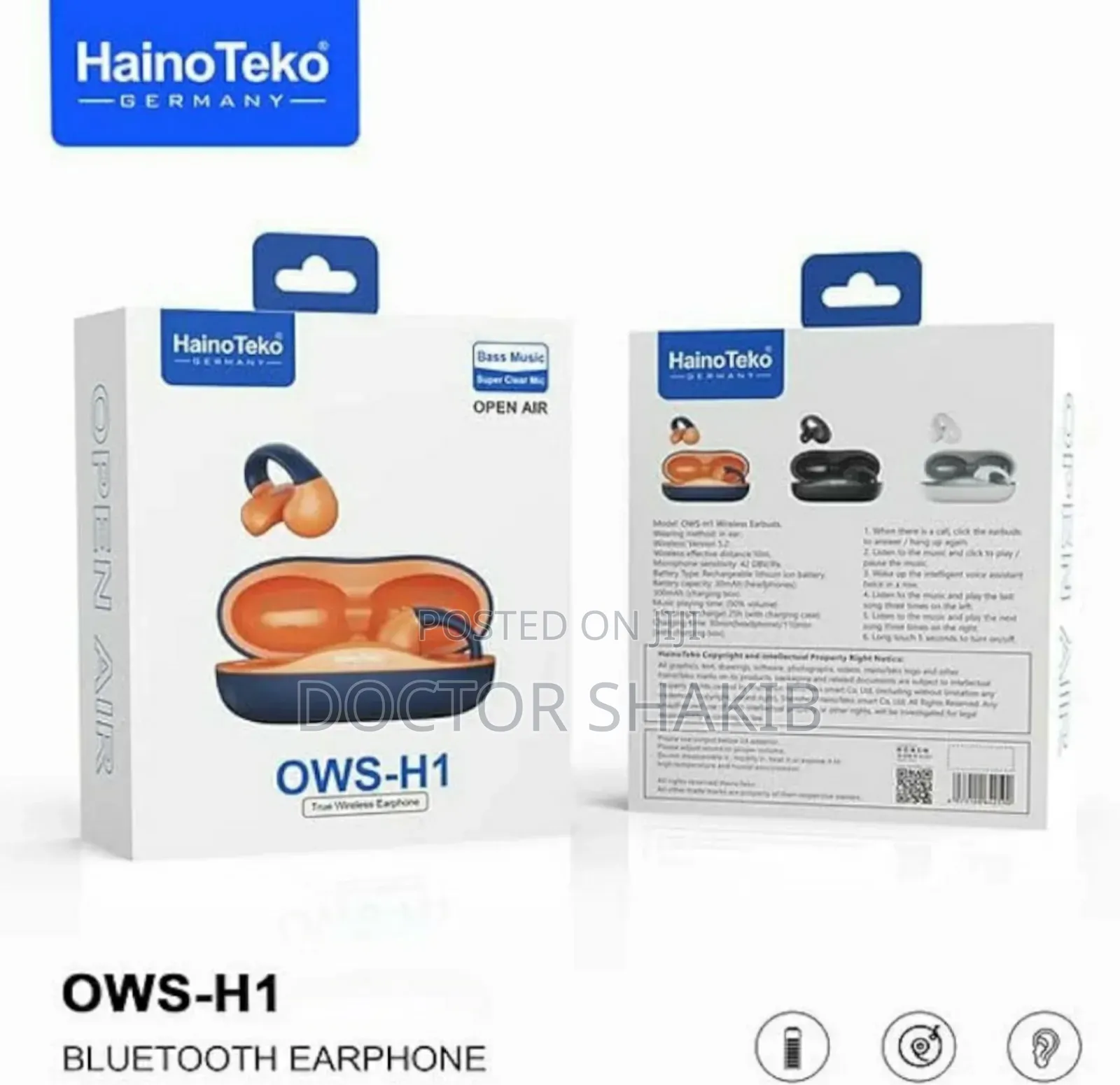 New Haino Teko Germany Ows H1 Bluetooth Wireless Earphone