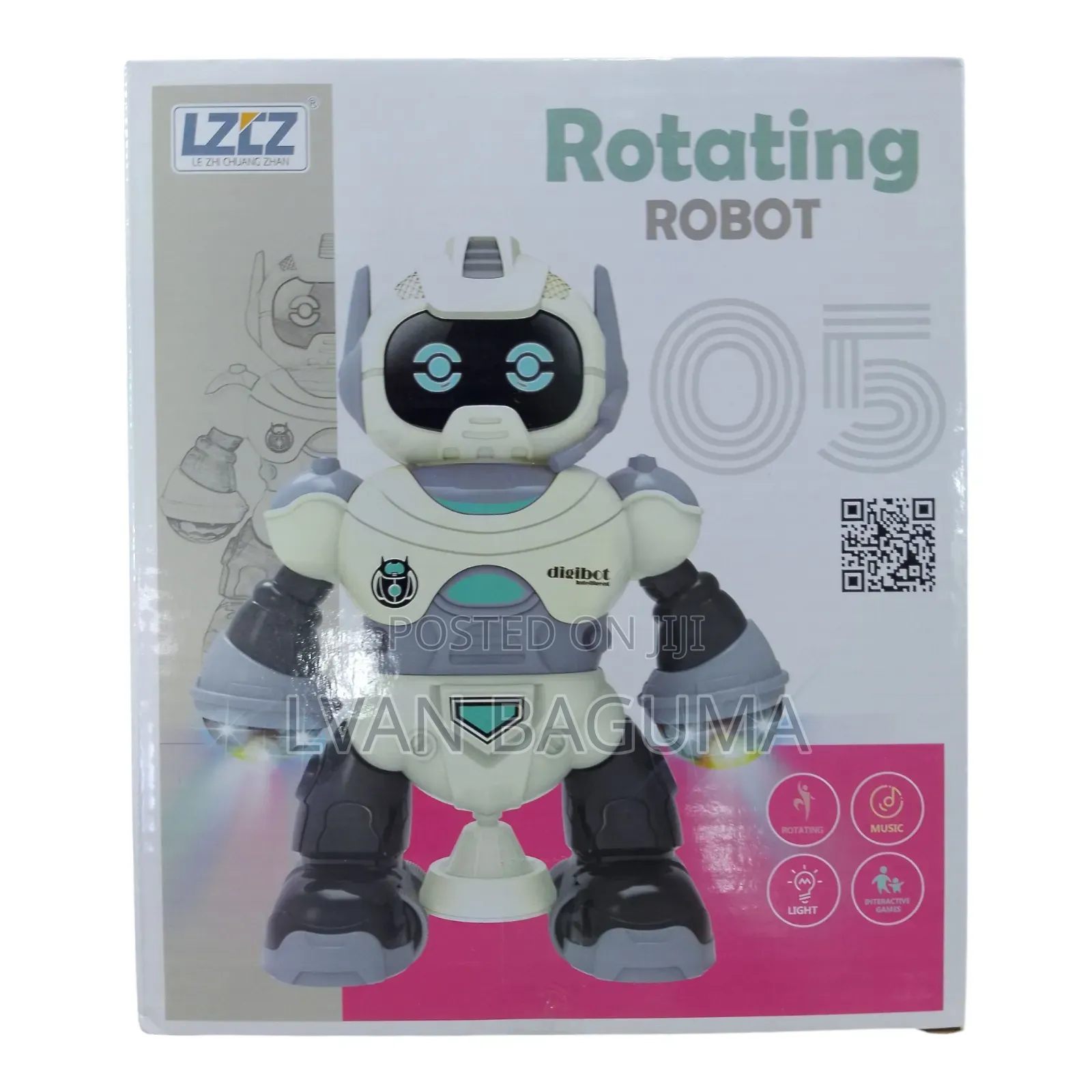 Rotating Robot Toy With Lights Music
