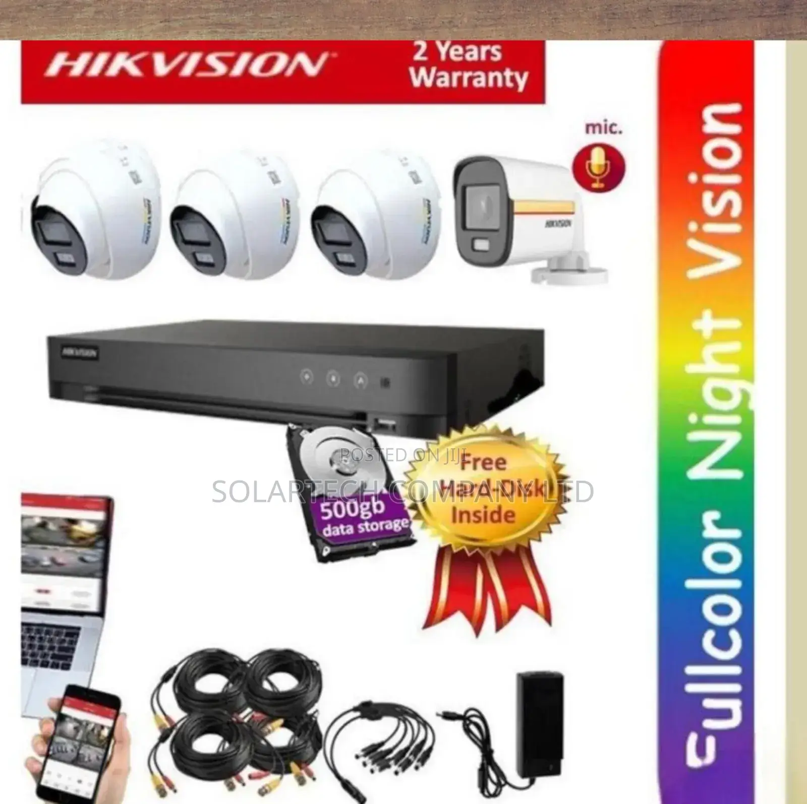 4 Channel Hik Vision CCTV Camera System / Visionnet Kit