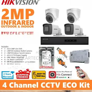 4 Channel Hik Vision CCTV Camera System Kit Turbo Hd Yuwh
