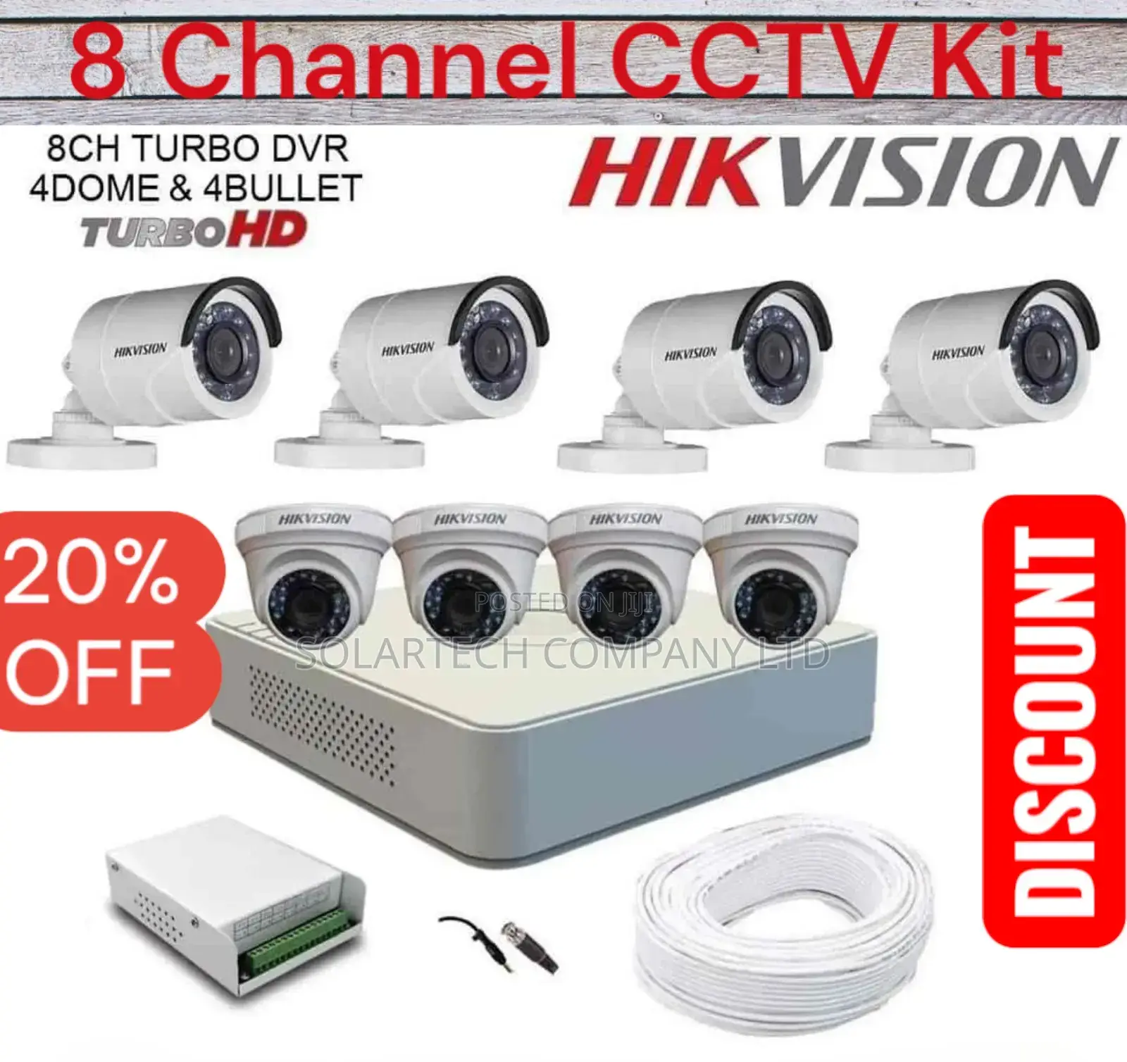 8 Channel Hik Vision CCTV Camera Kit /Surveillance Kit Hunq