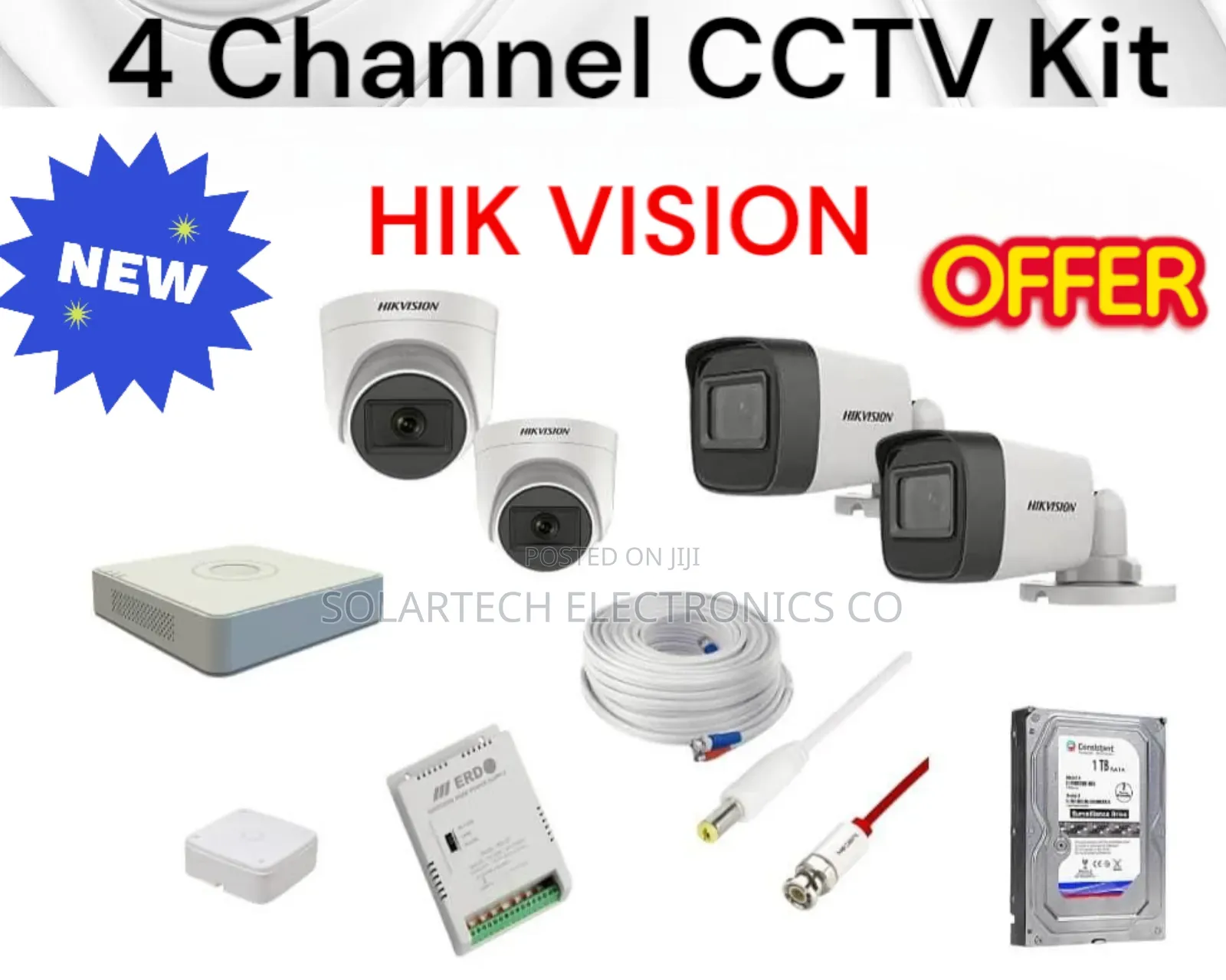 4 Channel Hik Vision CCTV Camera System Kit Vopk