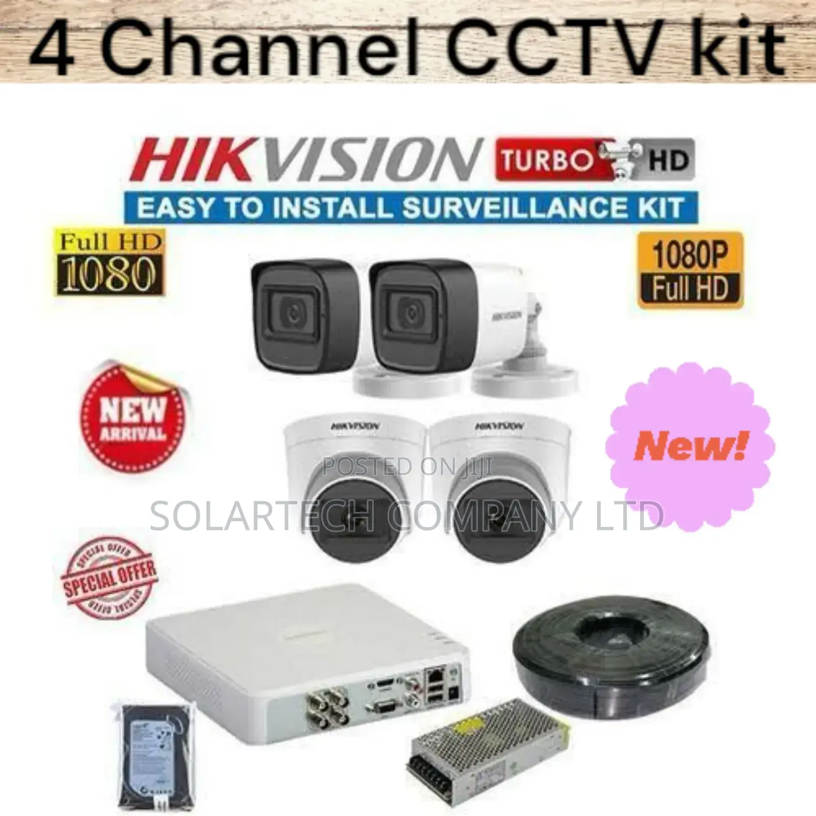 4 Channel Hik Vision CCTV Camera Kit Full Color Wawa