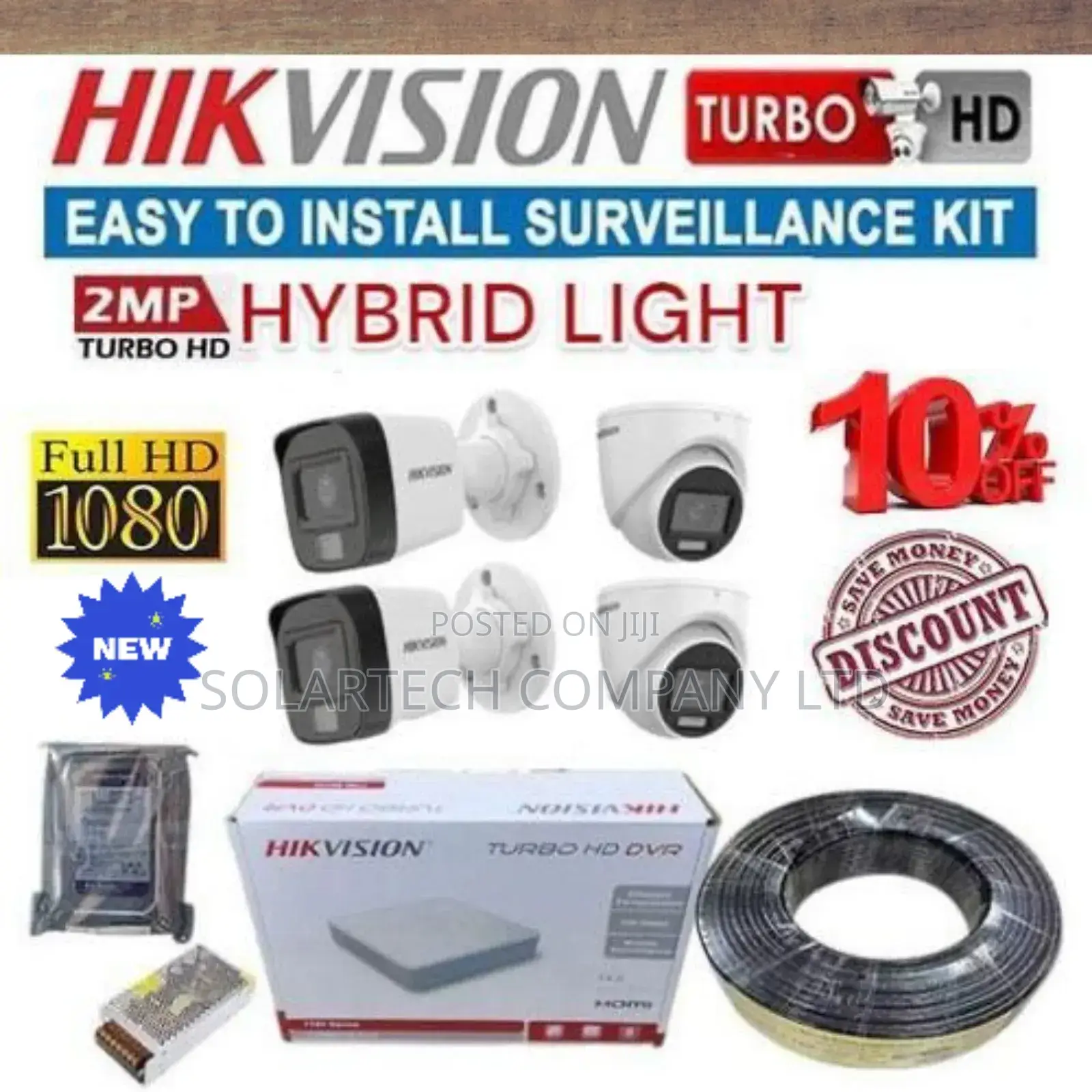 4 Channel Hik Vision CCTV Camera Kit Full Color Vobk