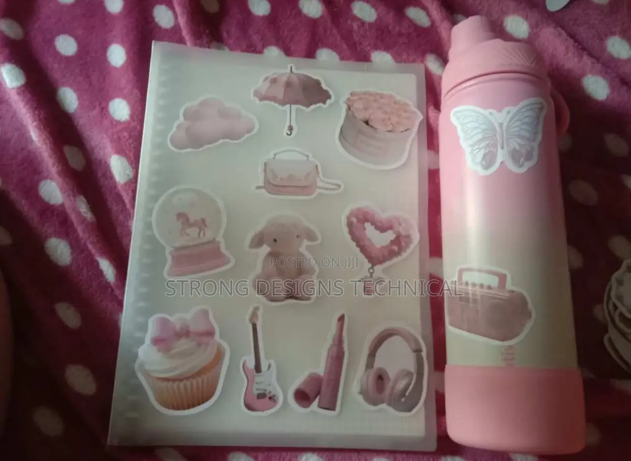 Pink Pastel Stickers for Laptops/Books/Mirrors/ Fridges.