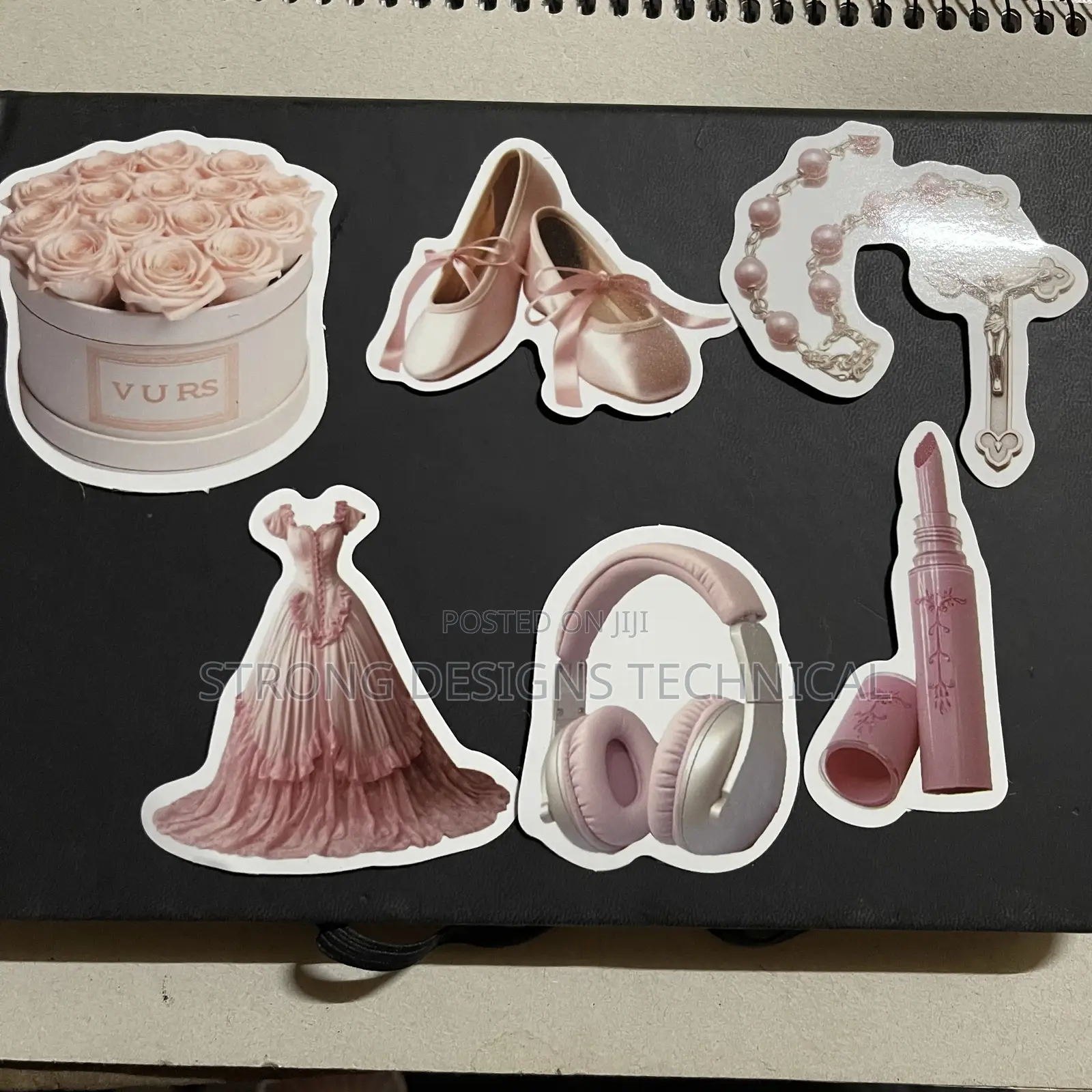 Pink Pastel Stickers for Laptops/Books/Mirrors/ Fridges.