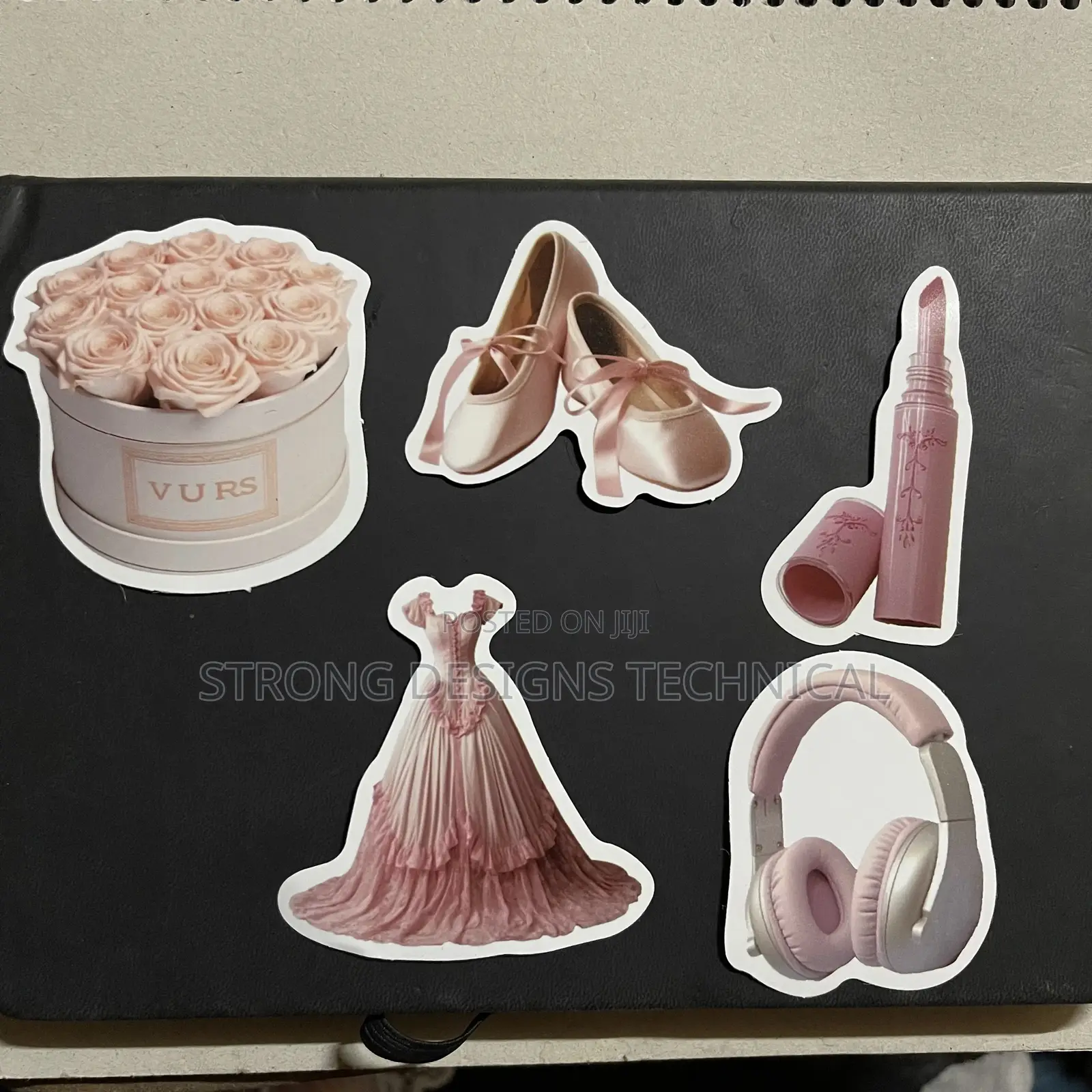 Pink Pastel Stickers for Laptops/Books/Mirrors/ Fridges.