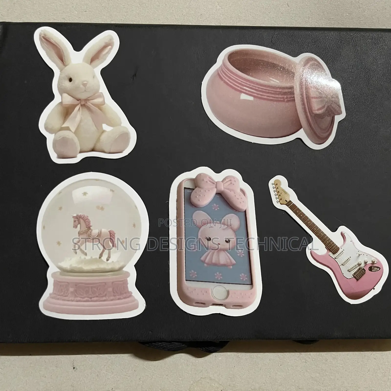 Pink Pastel Stickers for Laptops/Books/Mirrors/ Fridges.