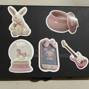 Pink Pastel Stickers for Laptops/Books/Mirrors/ Fridges.